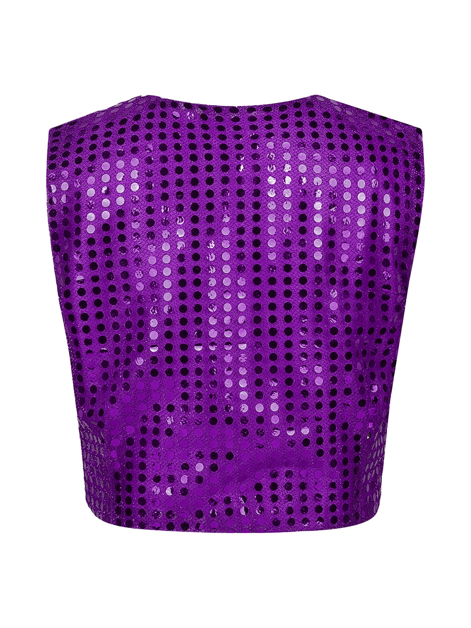 Mens Shiny Sequined Vest Tops V Neck Disco Irregular Hem Waistcoat Hiphop Jazz Dance Festival Rave Outfits Performance Costume - Cosmic Twink