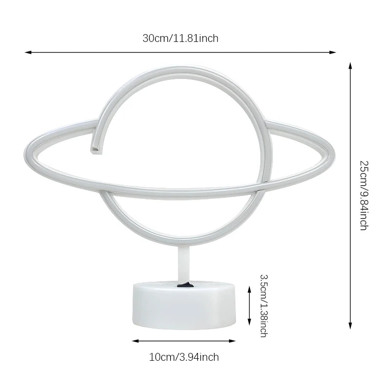 Pink Blue Planet neon sign Light USB/ battery dual purpose LED Lamp, for Birthday Wedding Party Wall Camping Summer Home decor - Cosmic Twink