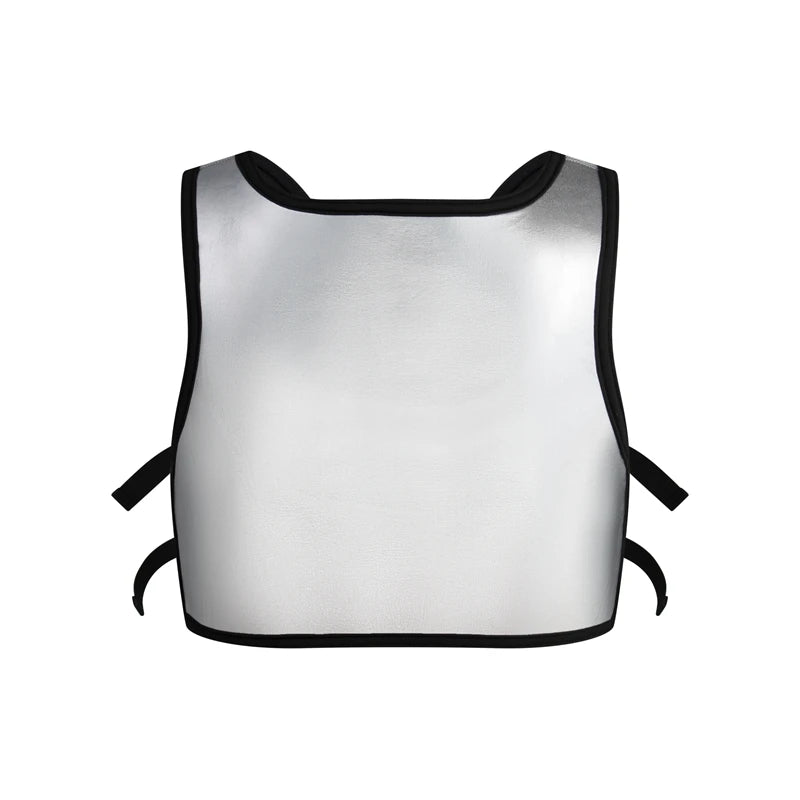 Harness Men Strap Costume Sexy Shoulder Bondage Chest Lingerie Metal Shaper Gay Men Underwear Neoprene & Metallic Leather Top - Cosmic Twink