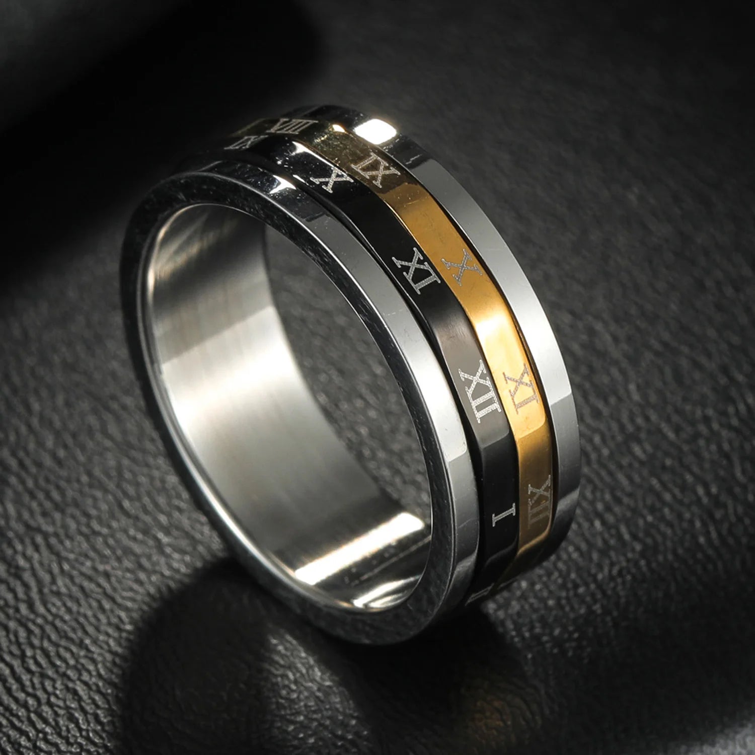 8MM Multicolor Rainbow Ring For Women Men LGBT Lebian Gay Jewelry Titanium Steel Wedding Engagement Rings Gifts Accessory - Cosmic Twink
