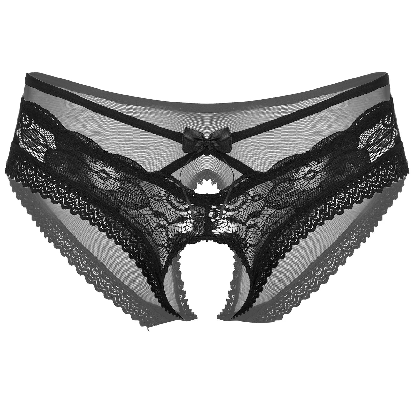 Mens Sexy Panties Lingerie Gay Male Sexy Briefs Underwear See-Through Mesh Strappy Crotchless Underpants - Cosmic Twink