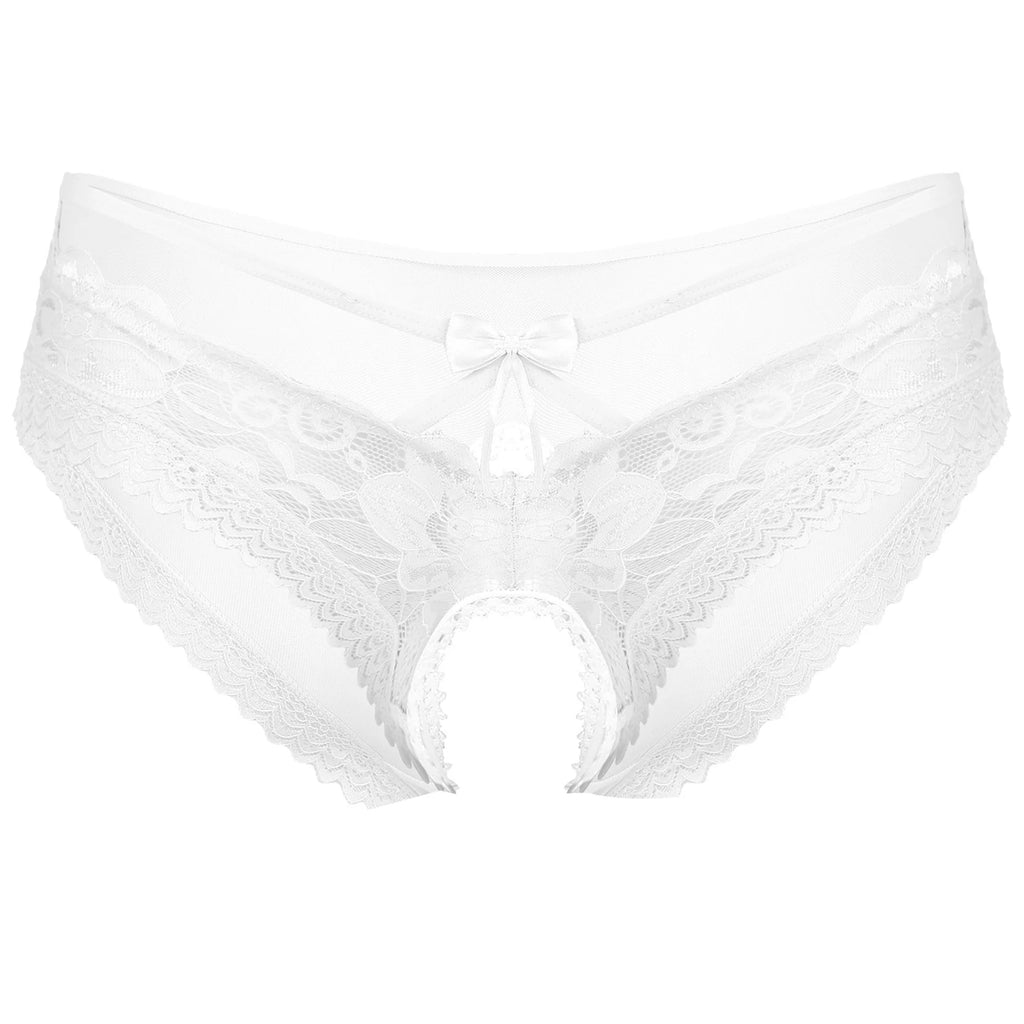 Mens Sexy Panties Lingerie Gay Male Sexy Briefs Underwear See-Through Mesh Strappy Crotchless Underpants - Cosmic Twink