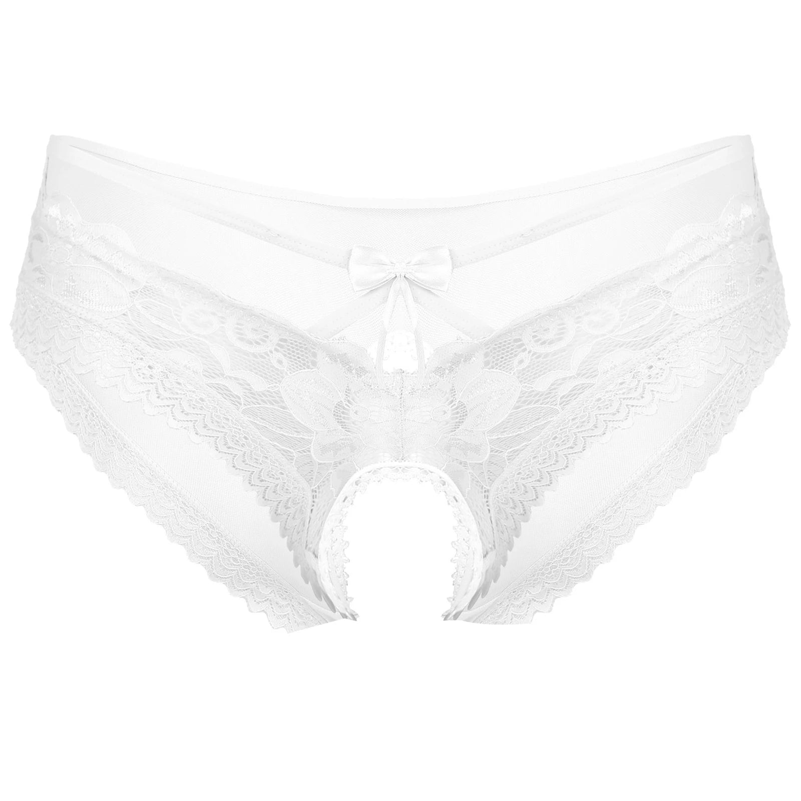 Mens Sexy Panties Lingerie Gay Male Sexy Briefs Underwear See-Through Mesh Strappy Crotchless Underpants - Cosmic Twink