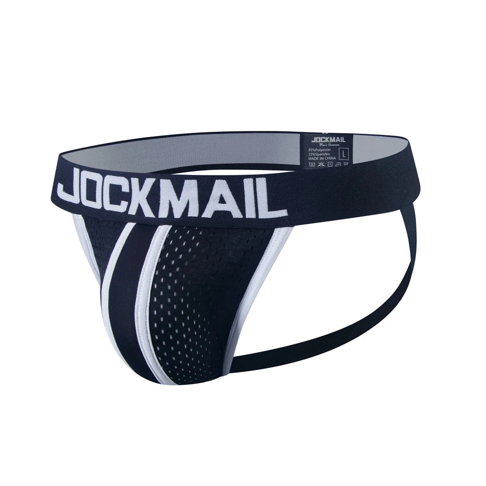 JOCKMAIL Strap Men Underwear Penis Pouch Briefs Camouflage Men Thong Sexy Gay Jockstrap Mesh Male Panties Cueca Tanga Hombre - Cosmic Twink