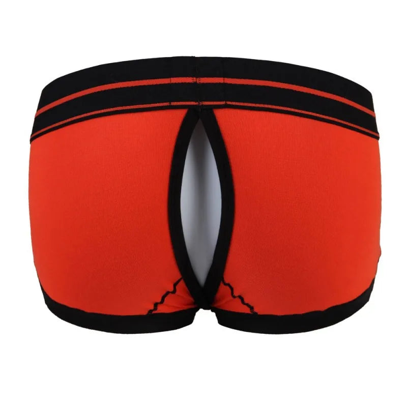 New WJ Brand Sexy Men Boxer Shorts  Trunks Low Waist Underpants Anal Opening Gay With Penis Pouch Underwear2016DPJ - Cosmic Twink
