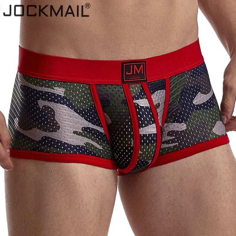 JOCKMAIL boxer men underwear men camouflage mesh underwear boxershorts men Breathable gay sexy underwear calzoncillos hombre - Cosmic Twink