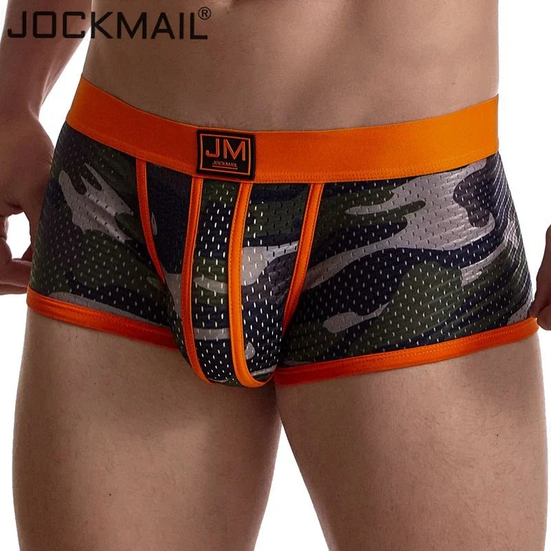 JOCKMAIL boxer men underwear men camouflage mesh underwear boxershorts men Breathable gay sexy underwear calzoncillos hombre - Cosmic Twink