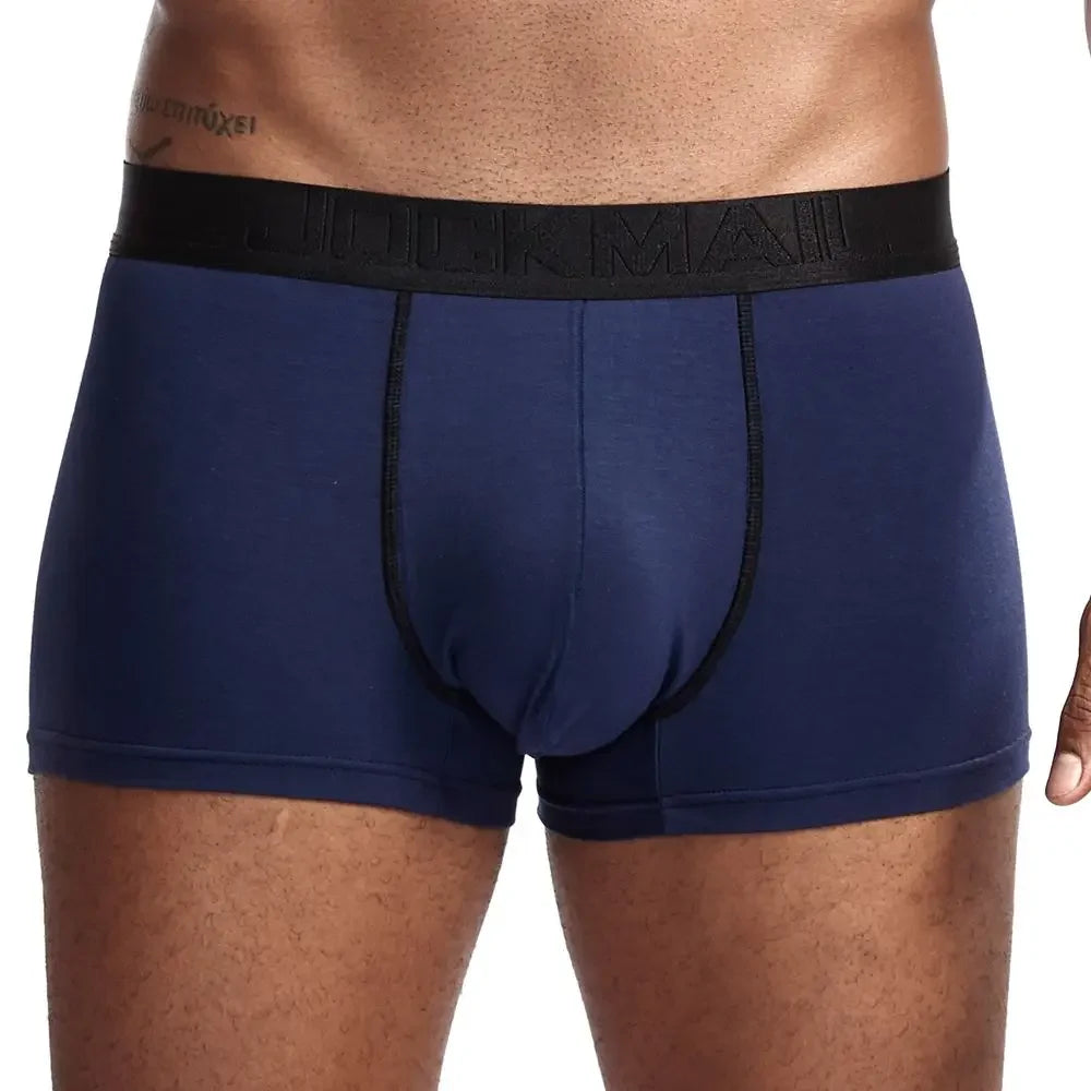JOCKMAIL Male Panties Breathable Boxers Cotton Sexy Men Underwear U convex pouch Gay Underpants Printed 17 models boxershorts - Cosmic Twink