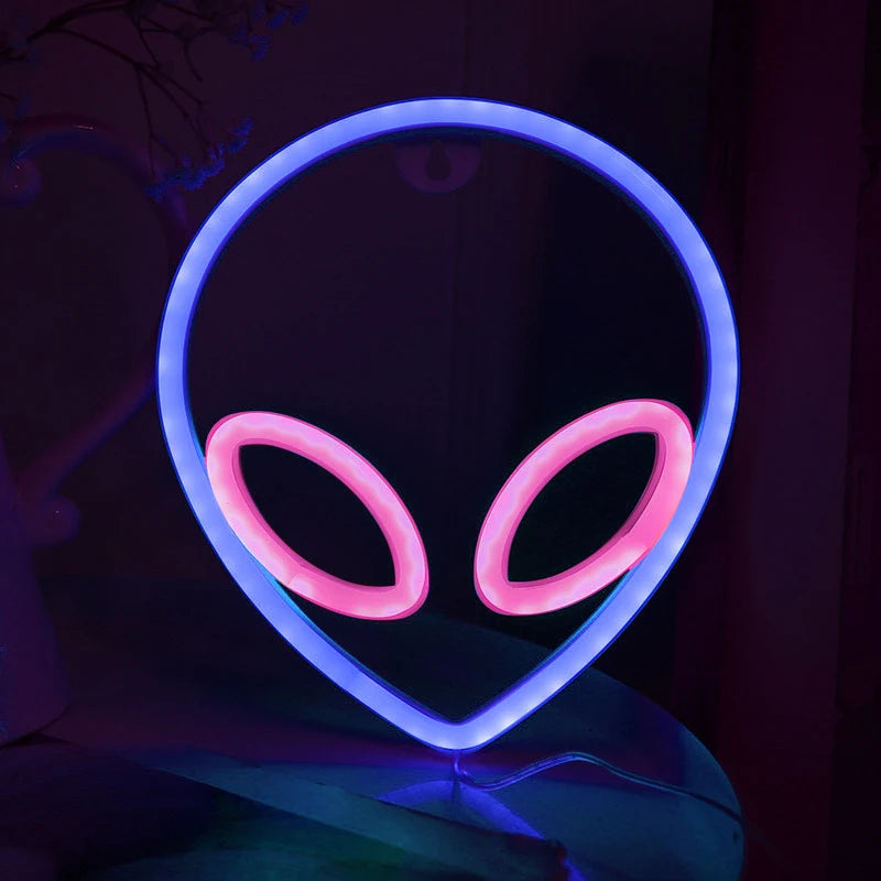 Alien LED Neon Signs Light Logo Gaming Wall lamp Funny Alien Atmosphere Lighting for Kids Gift Game Office Party Camping Decor - Cosmic Twink