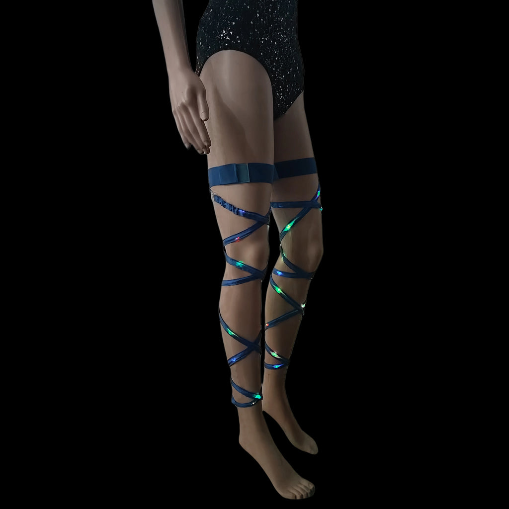 New Women's LED Rave Leg Wraps clothing accessories Personality Fashion Suitable For Multiple Scenarios LED lights Up Leg Wraps - Cosmic Twink