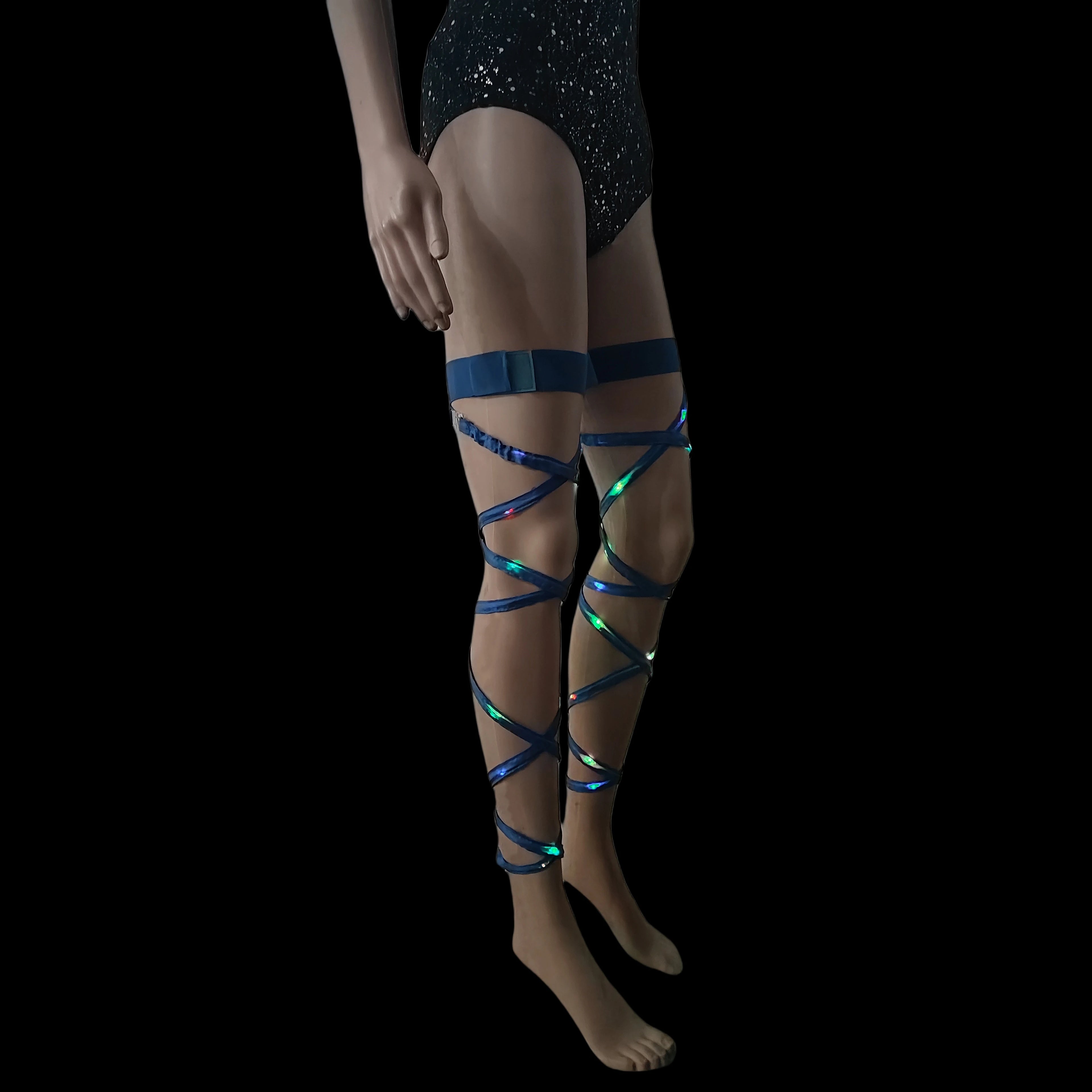 New Women's LED Rave Leg Wraps clothing accessories Personality Fashion Suitable For Multiple Scenarios LED lights Up Leg Wraps - Cosmic Twink