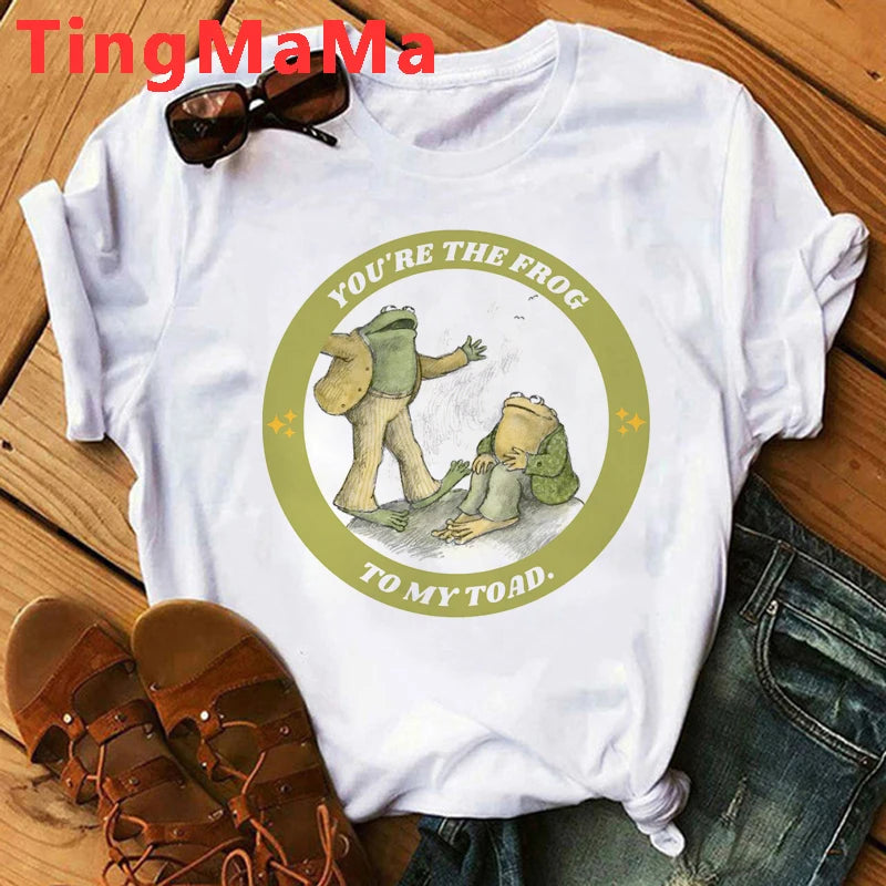 Frog and Toad Be Gay Do Crime T Shirt Men Harajuku Anime Short Sleeve Tshirt Retro Cartoon Graphic Tees Unisex Tops T-shirt Male - Cosmic Twink