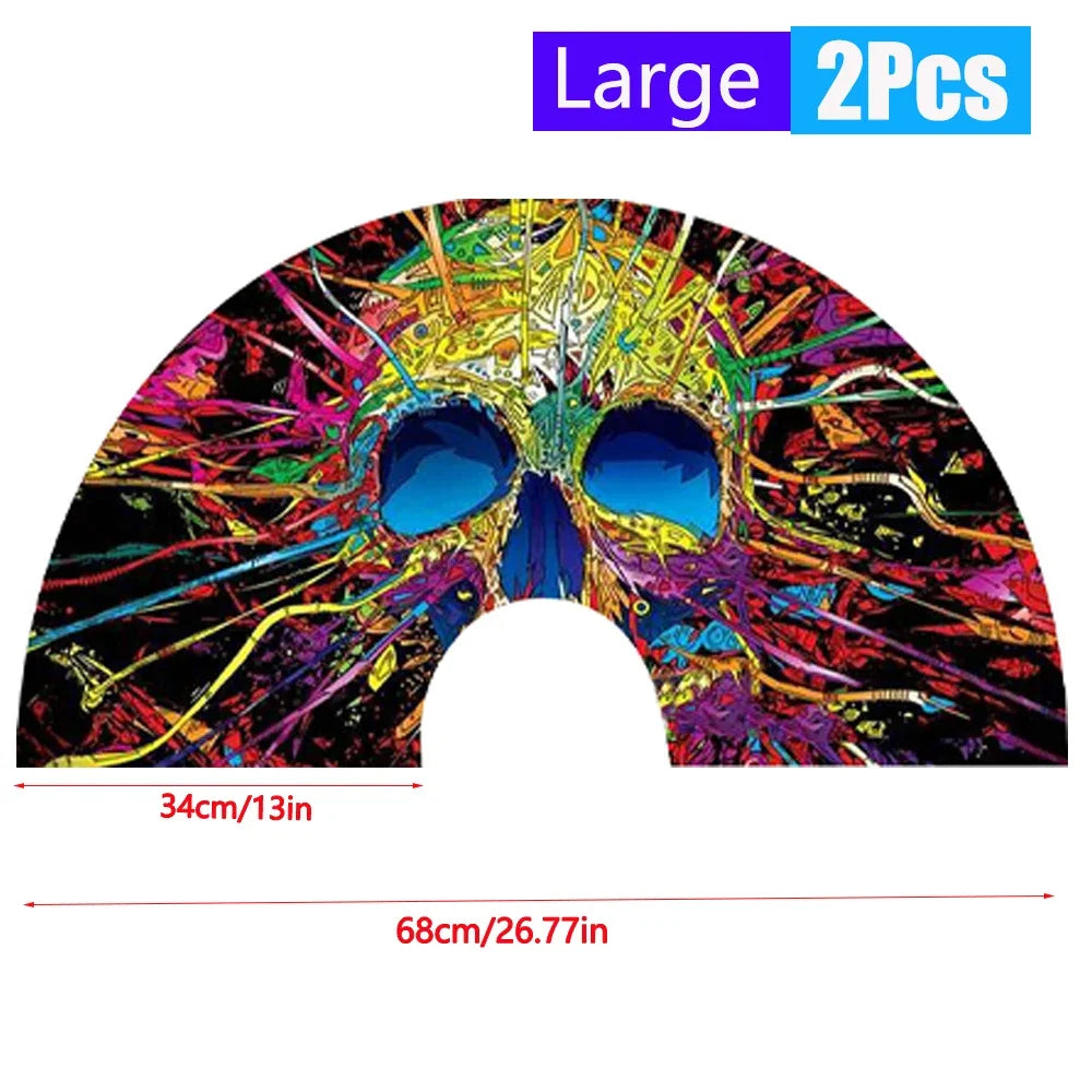 1-3Pcs Large Chinese Rave Folding Hand Fan Rainbow Fan Wedding Dance Kung Fu Fan for Art Craft Gift Festival Party Home Decor - Cosmic Twink