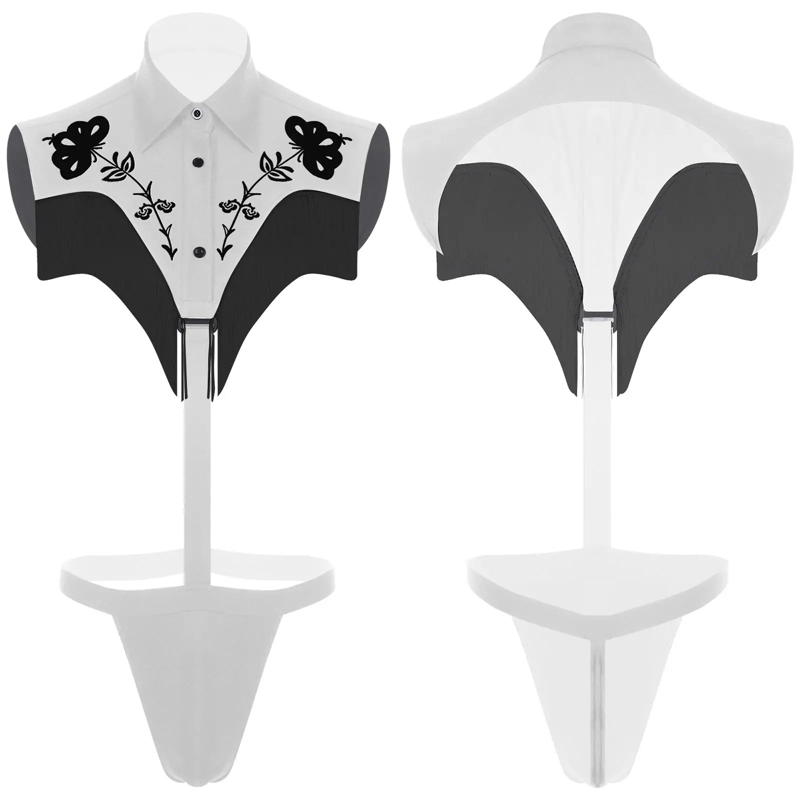 Mens Jockstrap Gay Lingerie Mini Bikini Thongs Bodysuit Underwear Sexy Western Cowboy Club Wear Printed Fringe Tassels Jumpsuit