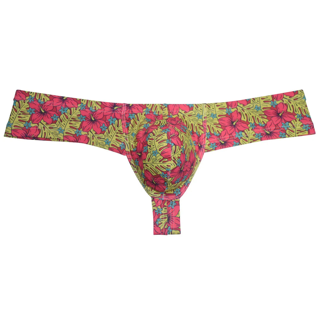 Sexy Men's Bikini Briefs Print Mini Boxershorts Bulge Pouch Breathbale Underwear Ultrathin Swim Briefs Thong Slip Beach Panties - Cosmic Twink