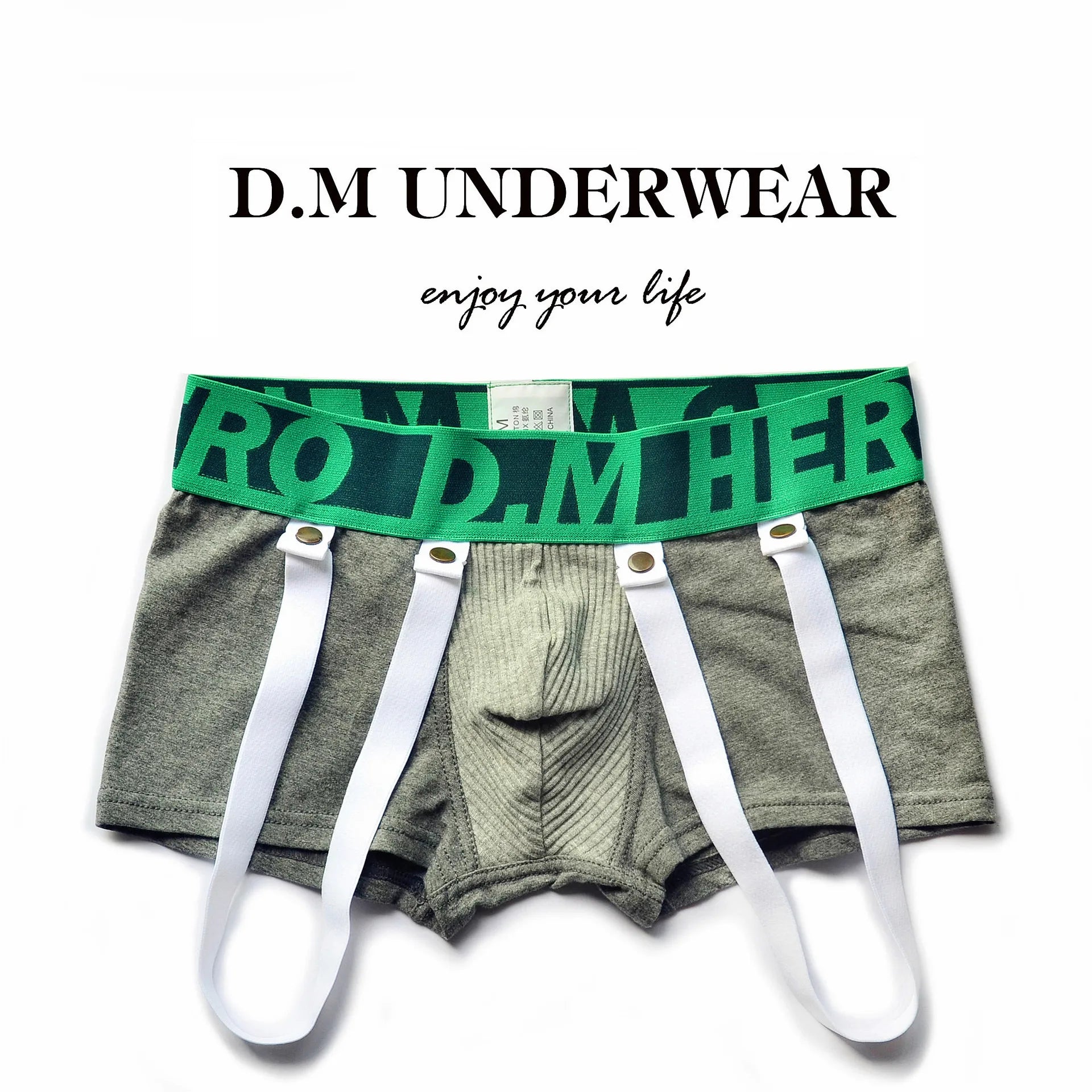 Boxer Pants Low Waist Men's Underwear Boxer Underpants Personality Hip Lifting Under Shorts with Strap - Cosmic Twink