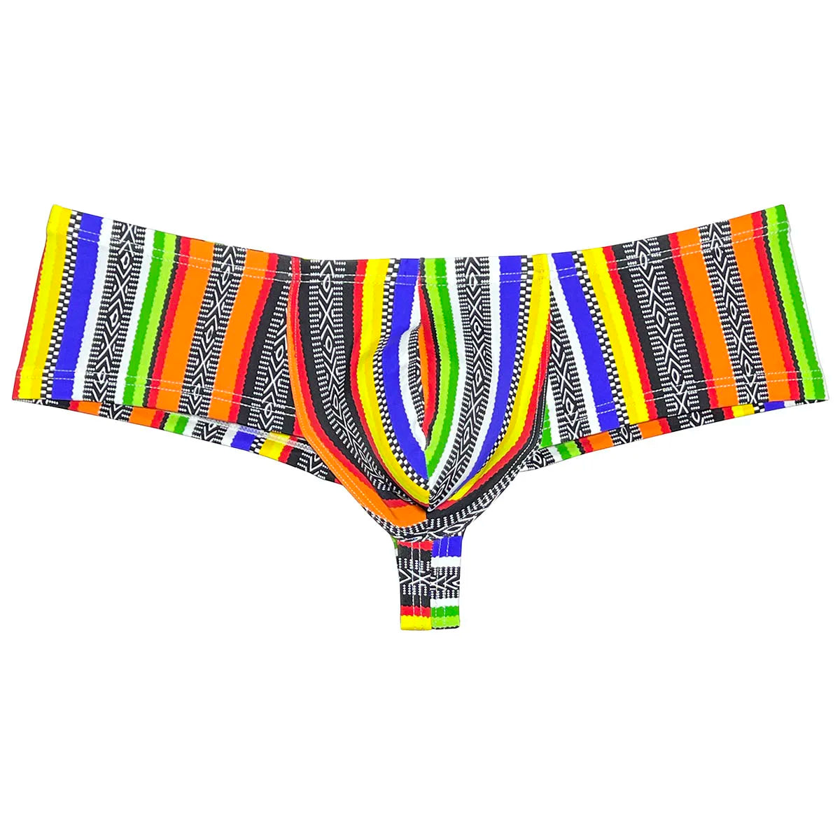 Sexy Mens Print Swim Thongs Ultrathin Quick-dry Swimwear Low-rise Bikini-Style Back Briefs Underwear Elastic Boxer Shorts Beach - Cosmic Twink