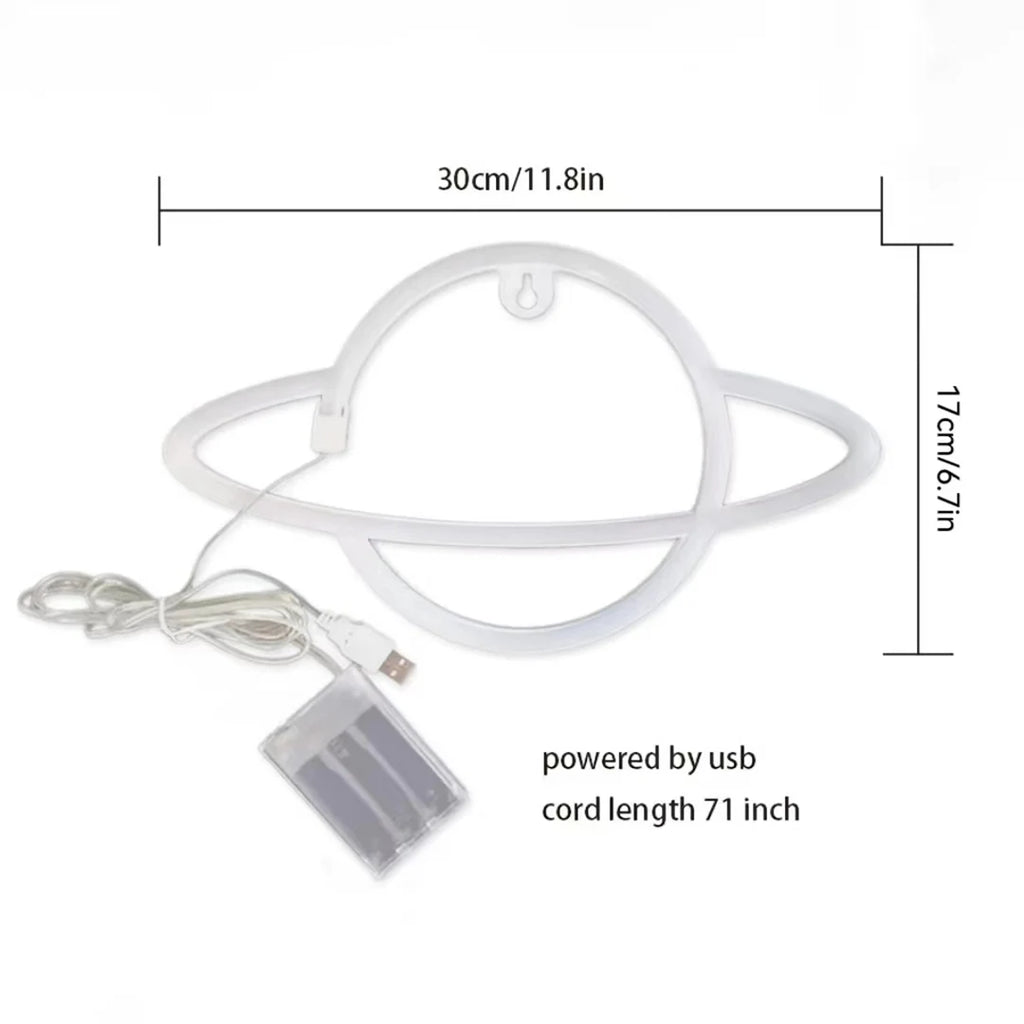 Planet Neon Sign, USB/Battery Powered Wall Decoration Sign, Bedroom, Boys and Girls Room, Game Room, Birthday Gift - Cosmic Twink