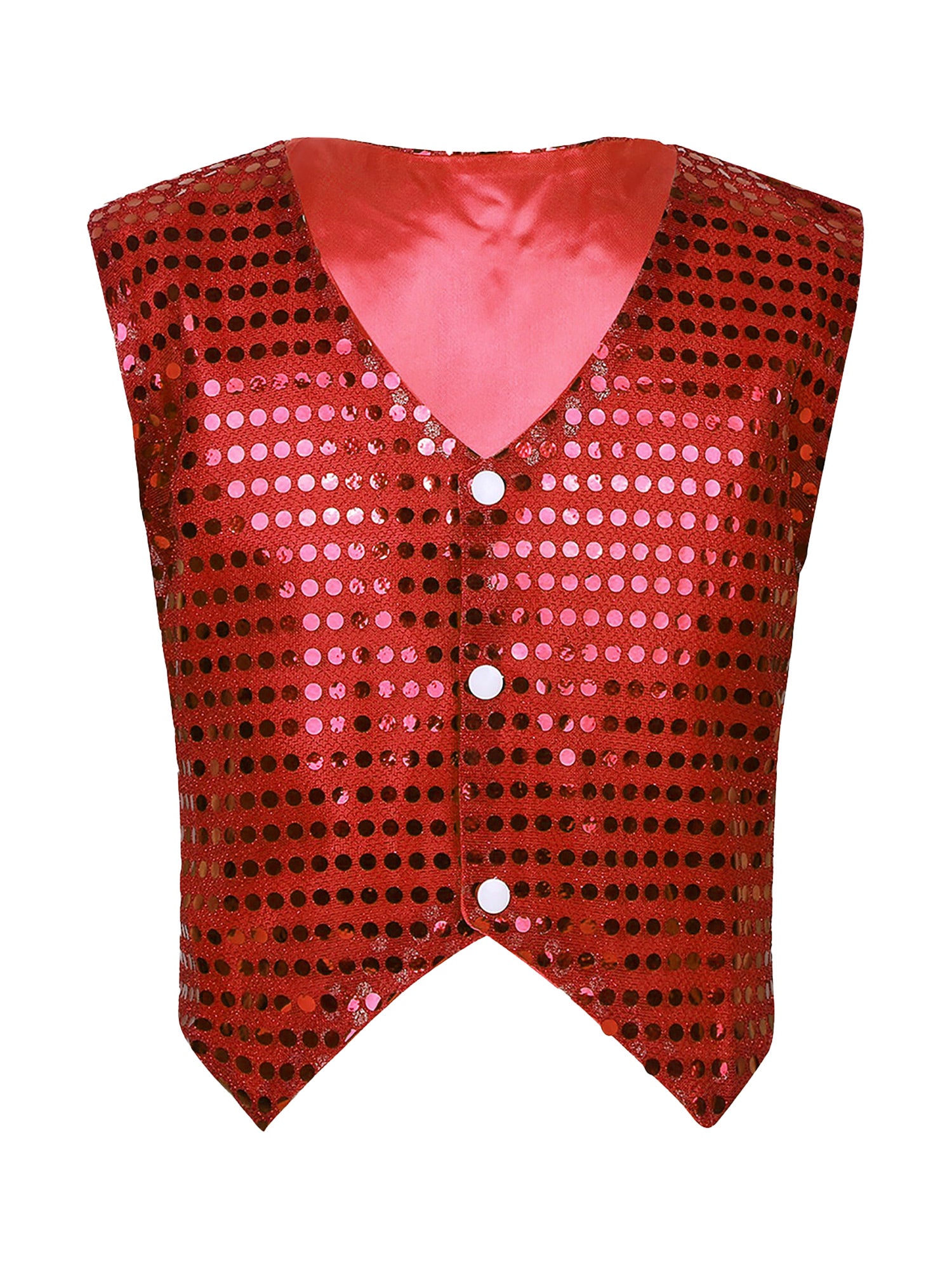 Mens Shiny Sequined Vest Tops V Neck Disco Irregular Hem Waistcoat Hiphop Jazz Dance Festival Rave Outfits Performance Costume - Cosmic Twink