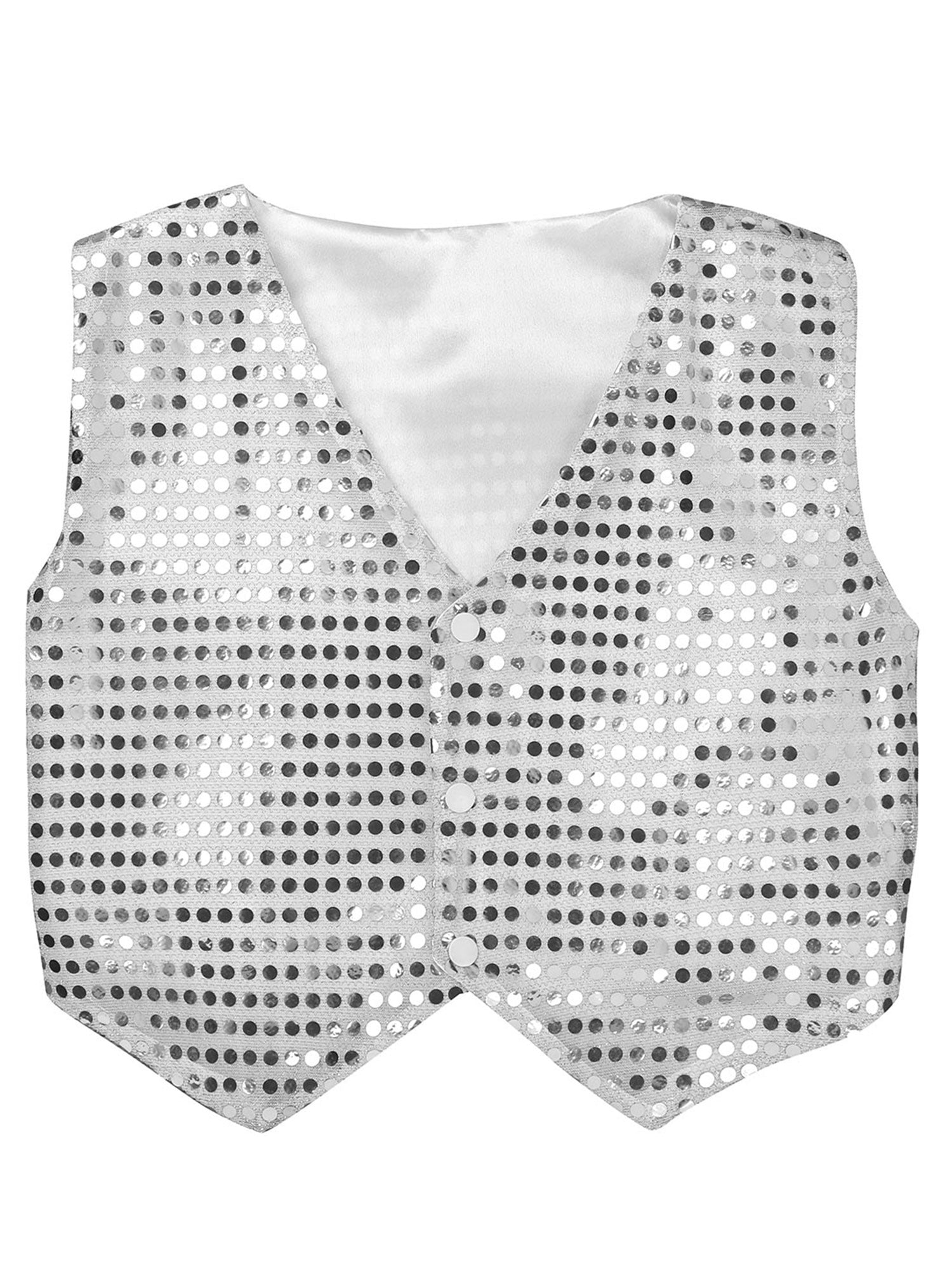 Mens Shiny Sequined Vest Tops V Neck Disco Irregular Hem Waistcoat Hiphop Jazz Dance Festival Rave Outfits Performance Costume - Cosmic Twink