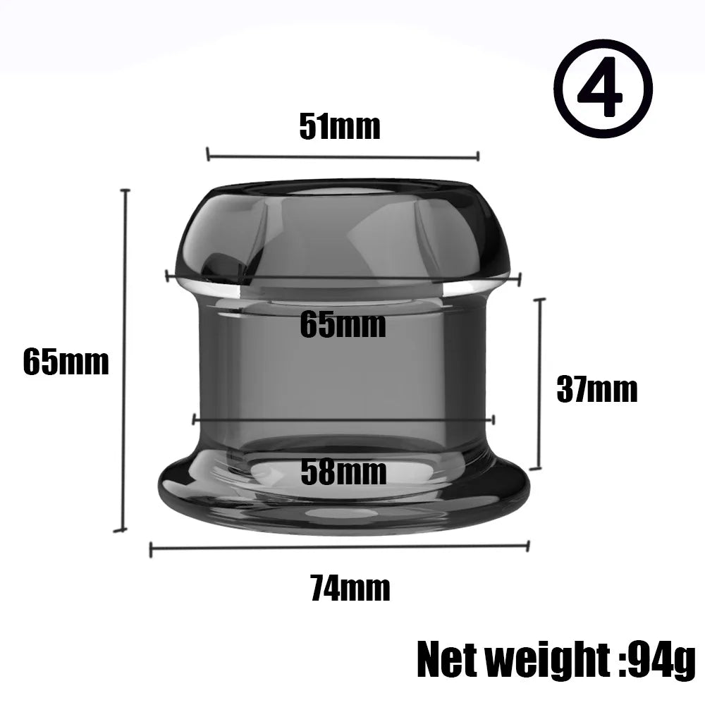 Hollow Speculum Peeking Anal Beads Butt Plug with Stopper Expander Tunnel Transparent Anus Dilation Adult Women Men Gay - Cosmic Twink