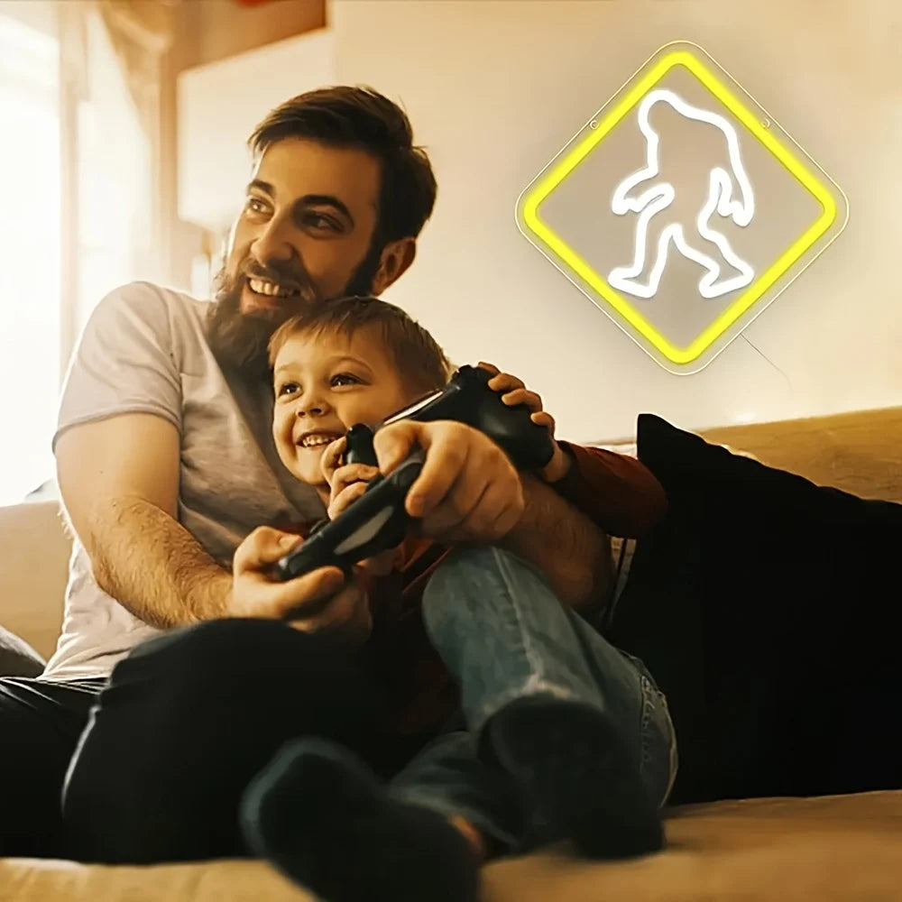 Bigfoot Neon Sign Light USB Powered Multicolor Wall Decor for Bedroom Man Cave Garage Perfect Gift for Fans And Friends - Cosmic Twink