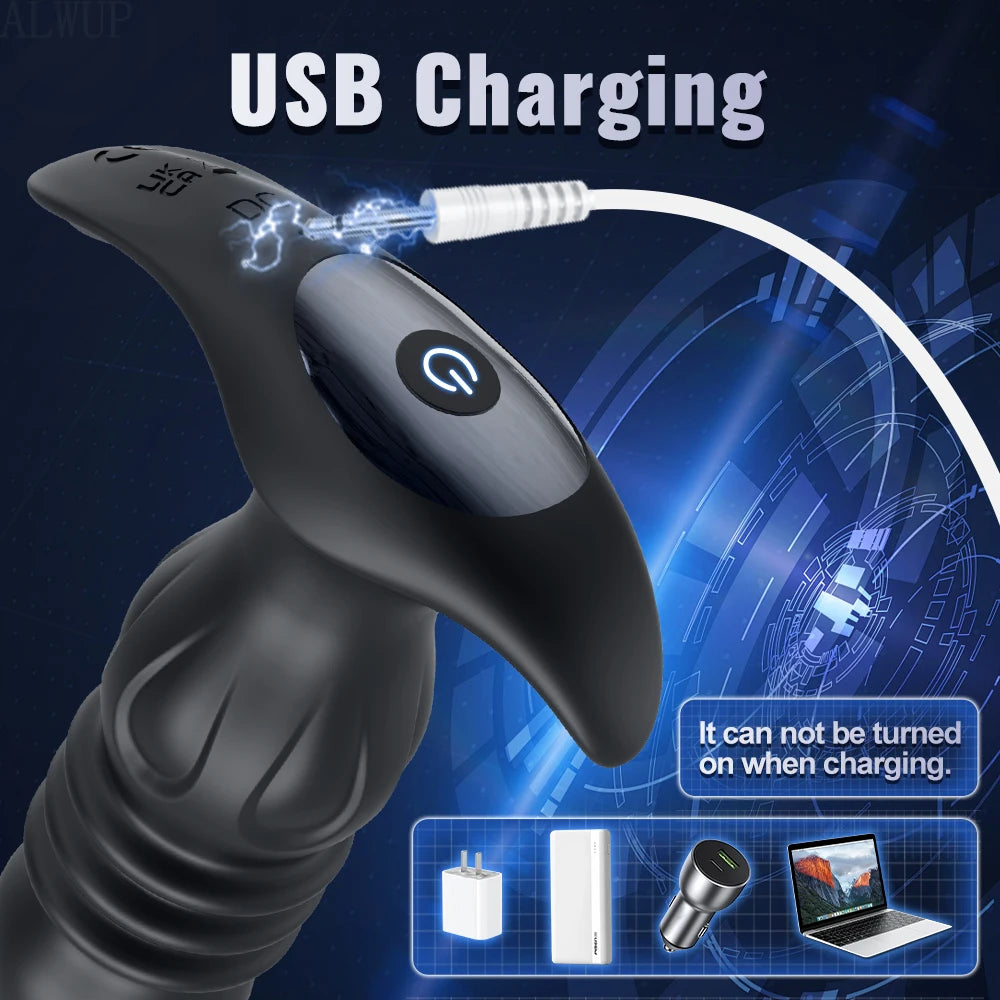 Anal Plug Vibrator Gay Anal Dildo Toy Butt Plug Stimulator Masturbation Penetration Vagina Anal Vibrating Men Women Toys Adults - Cosmic Twink