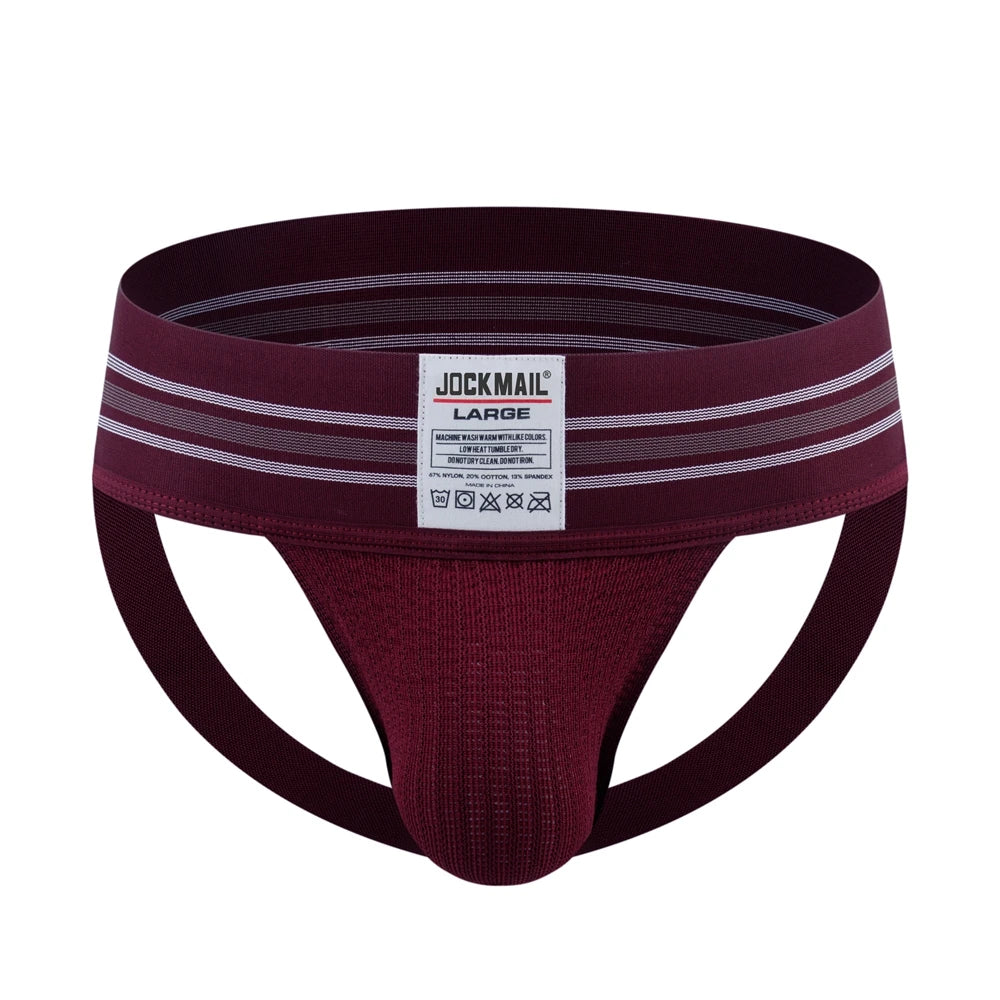 JOCKMAIL Mens Athletic Supporter Jockstrap with 3 Inch Wide Waistband Gym Workout Jock Strap Brief Mesh Pouch Sexy Gay Underwear - Cosmic Twink
