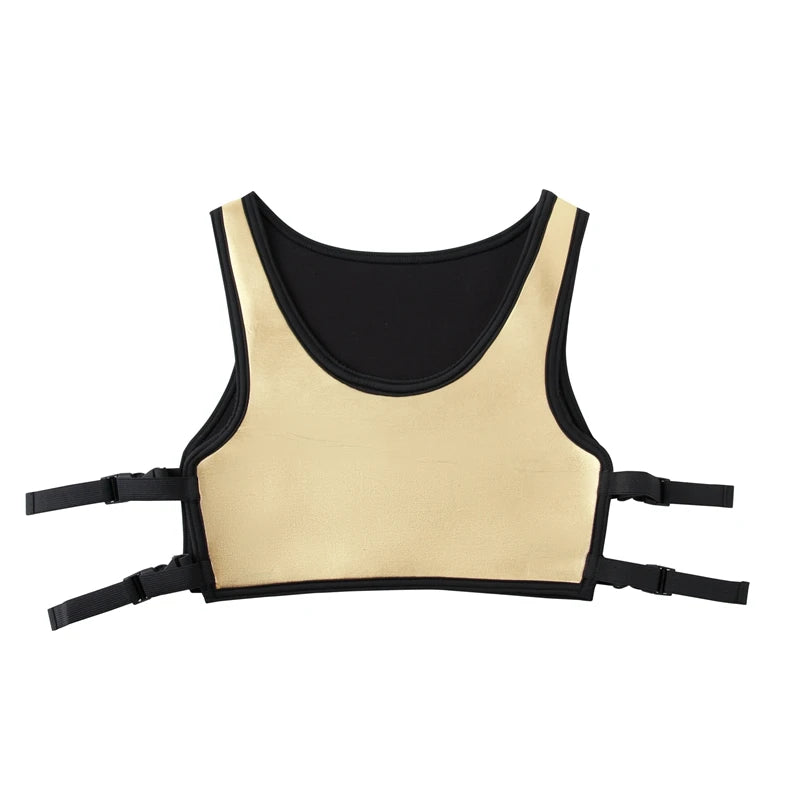 Harness Men Strap Costume Sexy Shoulder Bondage Chest Lingerie Metal Shaper Gay Men Underwear Neoprene & Metallic Leather Top - Cosmic Twink