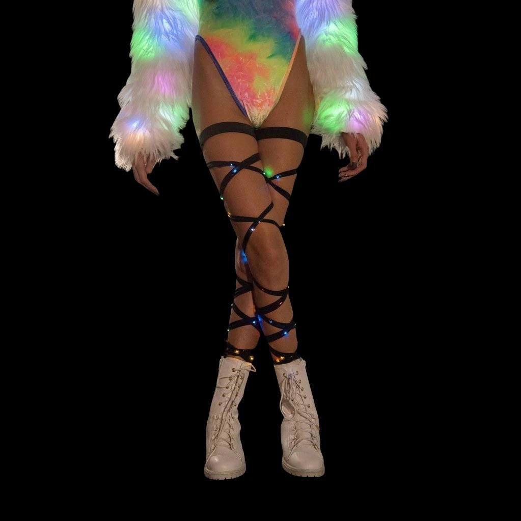 New Women's LED Rave Leg Wraps clothing accessories Personality Fashion Suitable For Multiple Scenarios LED lights Up Leg Wraps - Cosmic Twink
