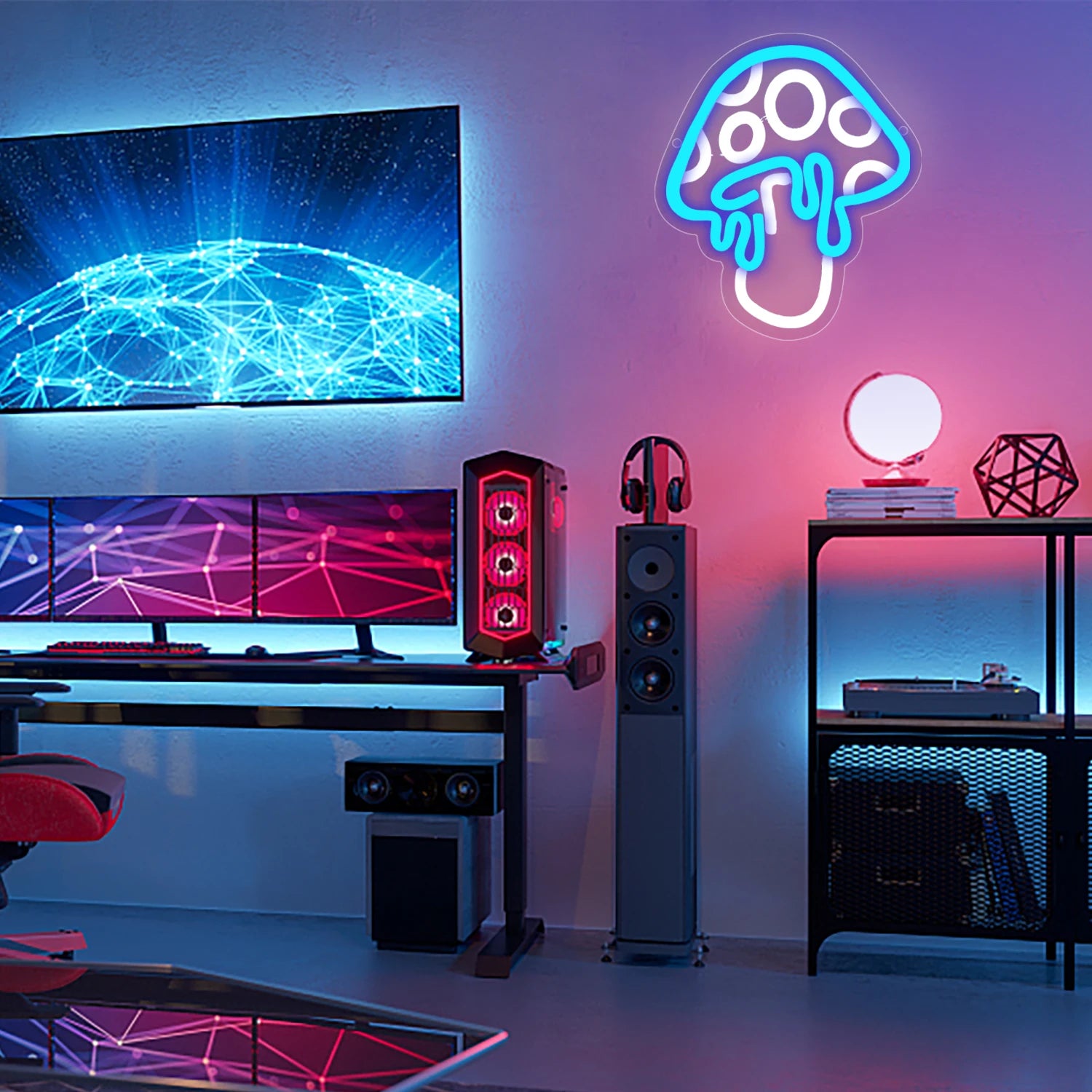 Mushroom Neon Sign Led Mushroom Neon Light  3d Wall Art Mushroom Night Neon Signs For Wall Decor Game Room Bedroom Decor - Cosmic Twink