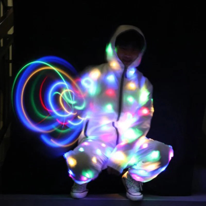 Glowing vest lumnious jacket with led lights Rave performance Dress for dancing man women night running led costume - Cosmic Twink