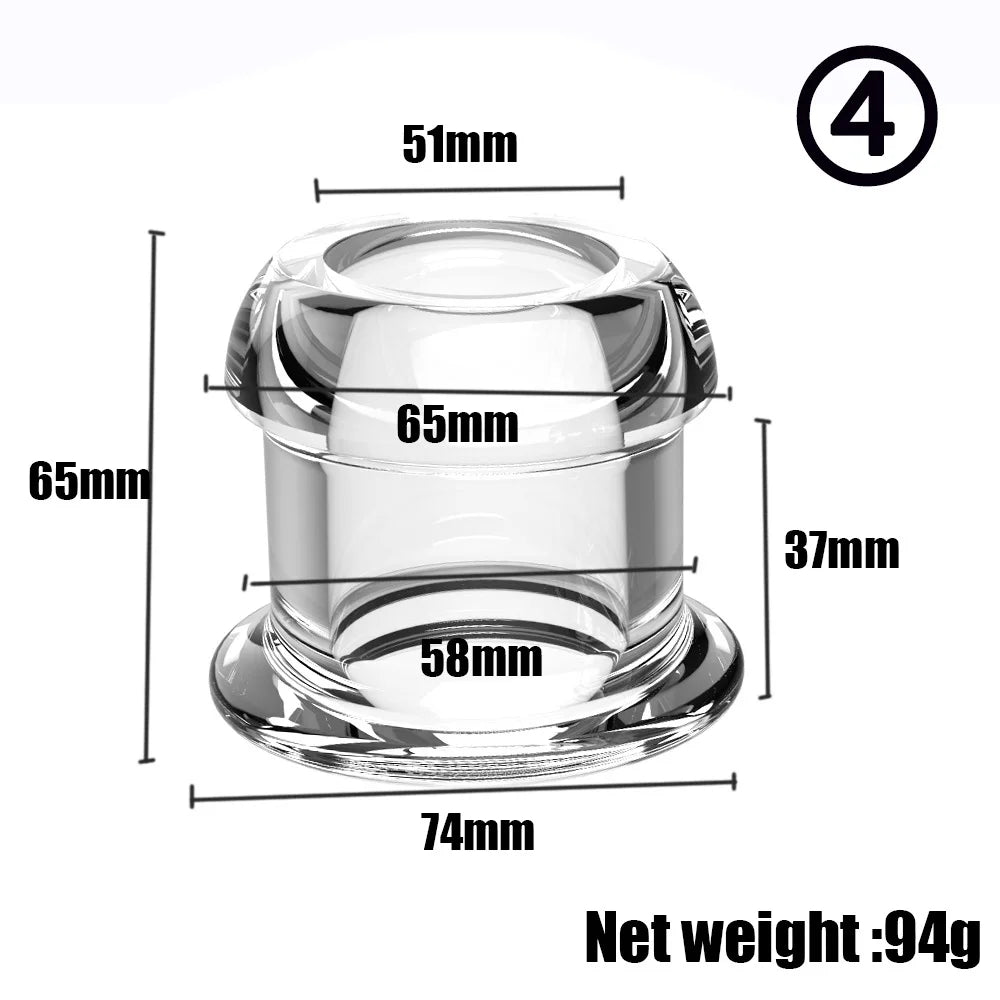 Hollow Speculum Peeking Anal Beads Butt Plug with Stopper Expander Tunnel Transparent Anus Dilation Adult Women Men Gay - Cosmic Twink