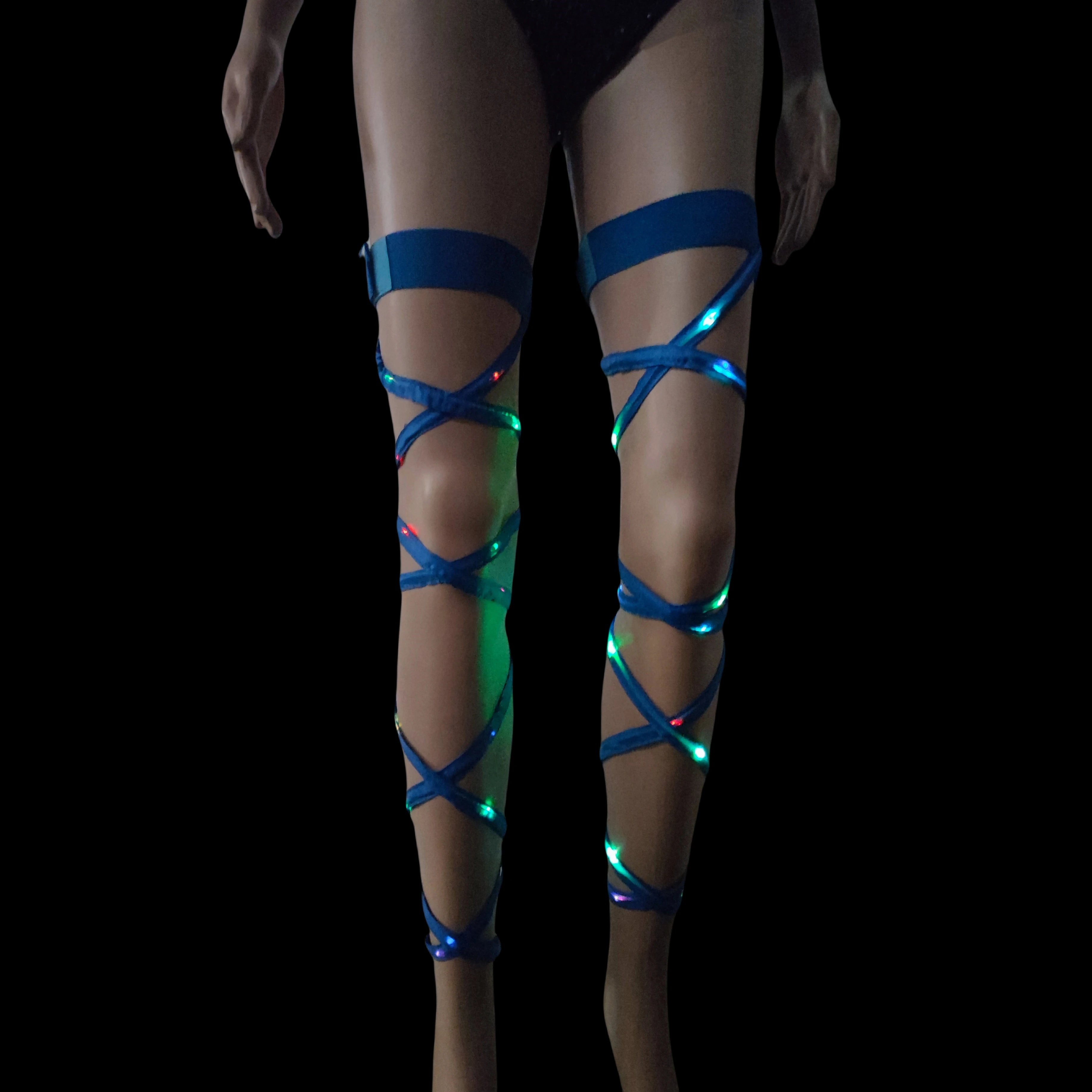 New Women's LED Rave Leg Wraps clothing accessories Personality Fashion Suitable For Multiple Scenarios LED lights Up Leg Wraps - Cosmic Twink