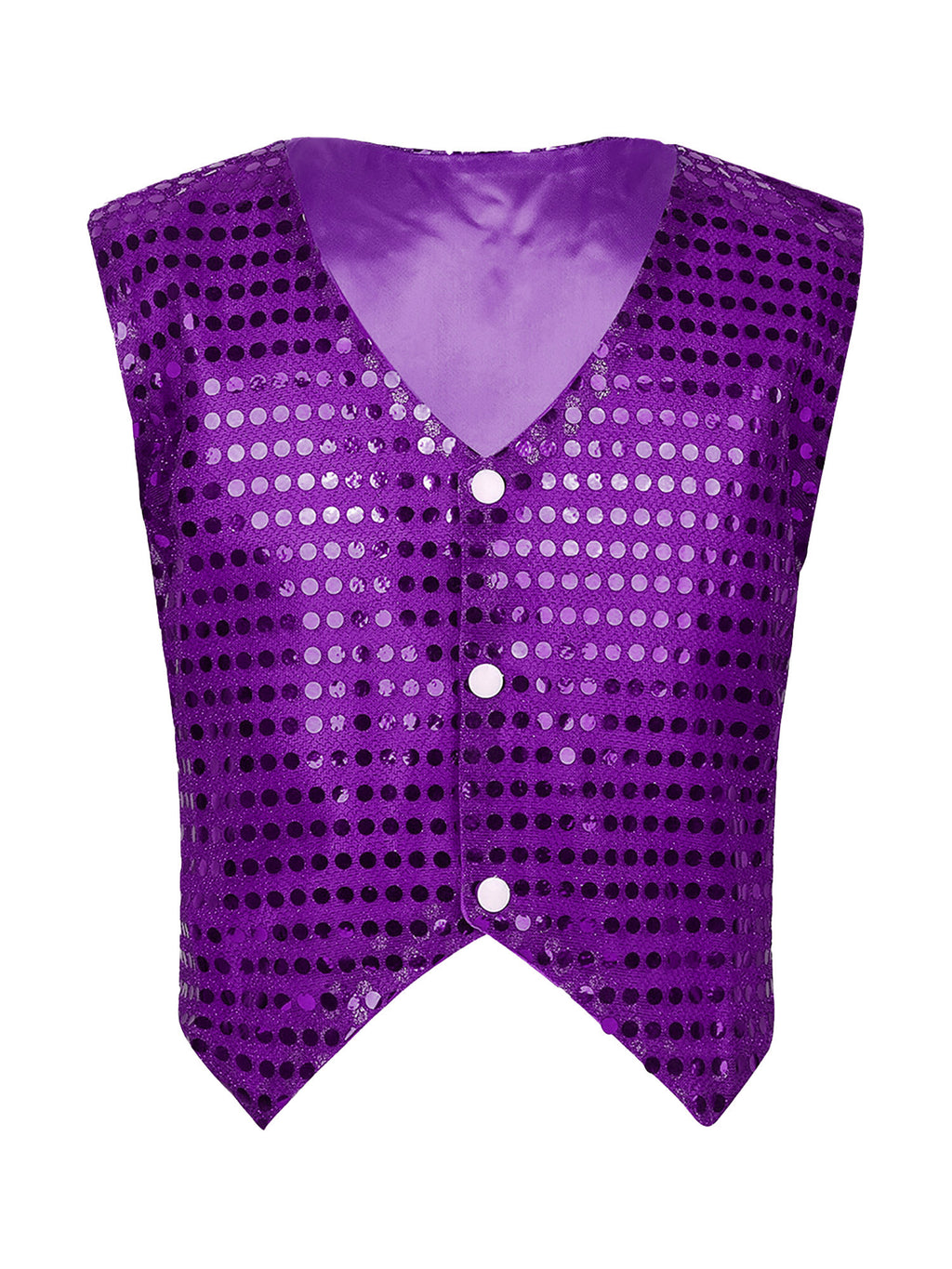Mens Shiny Sequined Vest Tops V Neck Disco Irregular Hem Waistcoat Hiphop Jazz Dance Festival Rave Outfits Performance Costume - Cosmic Twink
