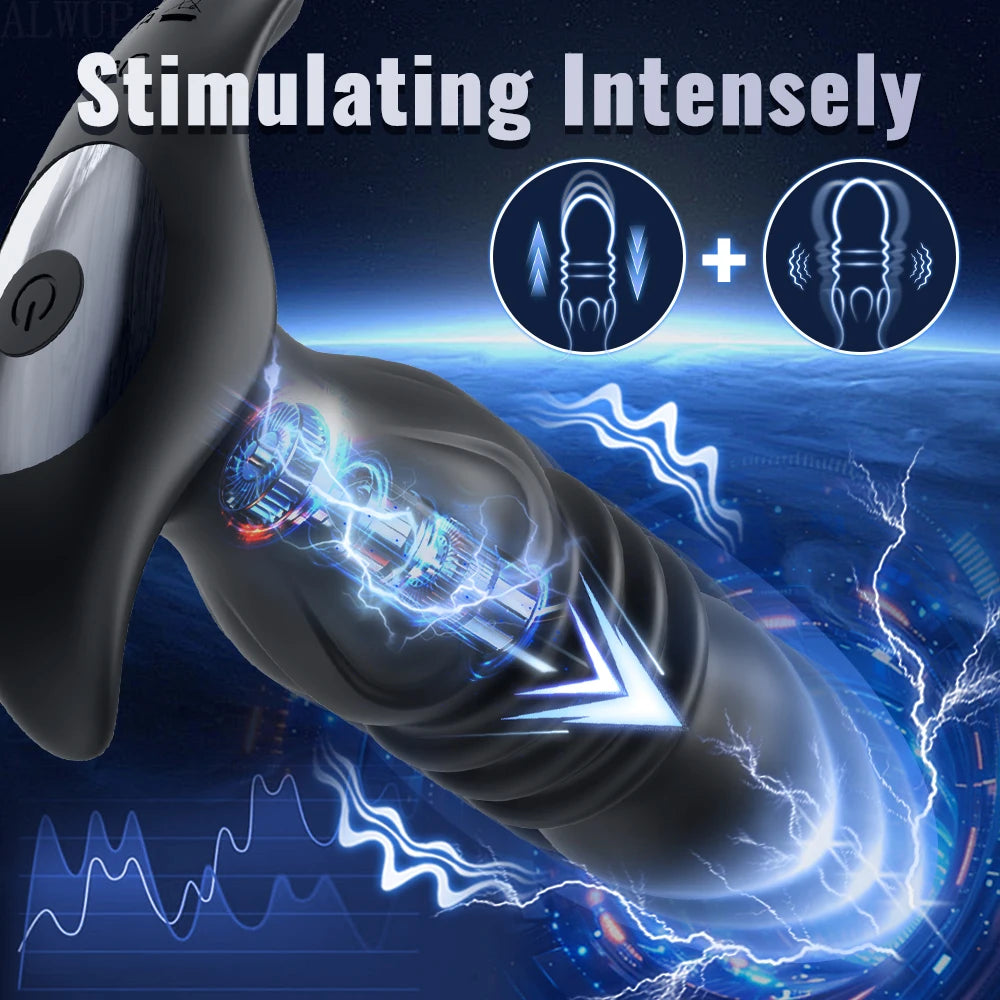 Anal Plug Vibrator Gay Anal Dildo Toy Butt Plug Stimulator Masturbation Penetration Vagina Anal Vibrating Men Women Toys Adults - Cosmic Twink
