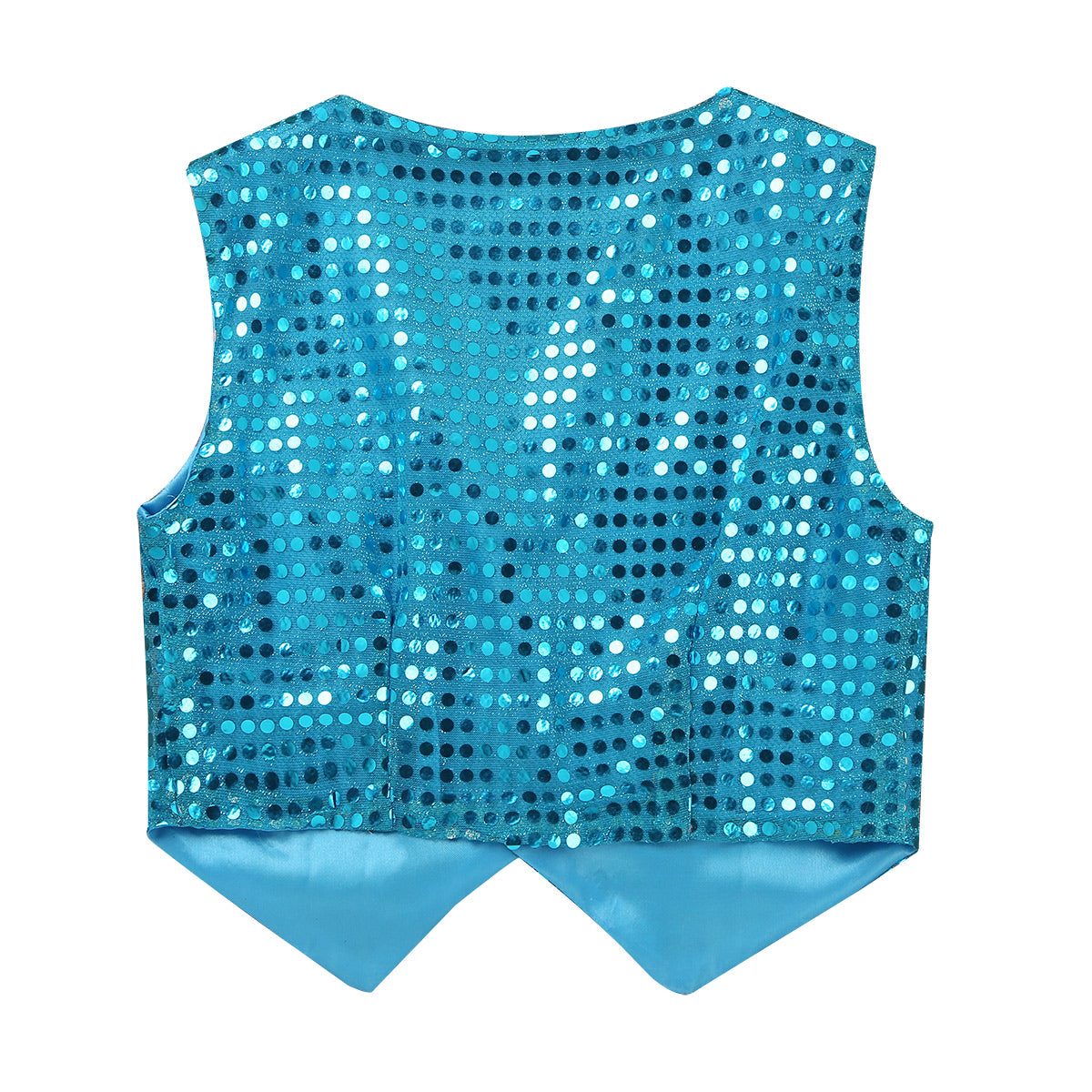 Mens Shiny Sequined Vest Tops V Neck Disco Irregular Hem Waistcoat Hiphop Jazz Dance Festival Rave Outfits Performance Costume - Cosmic Twink