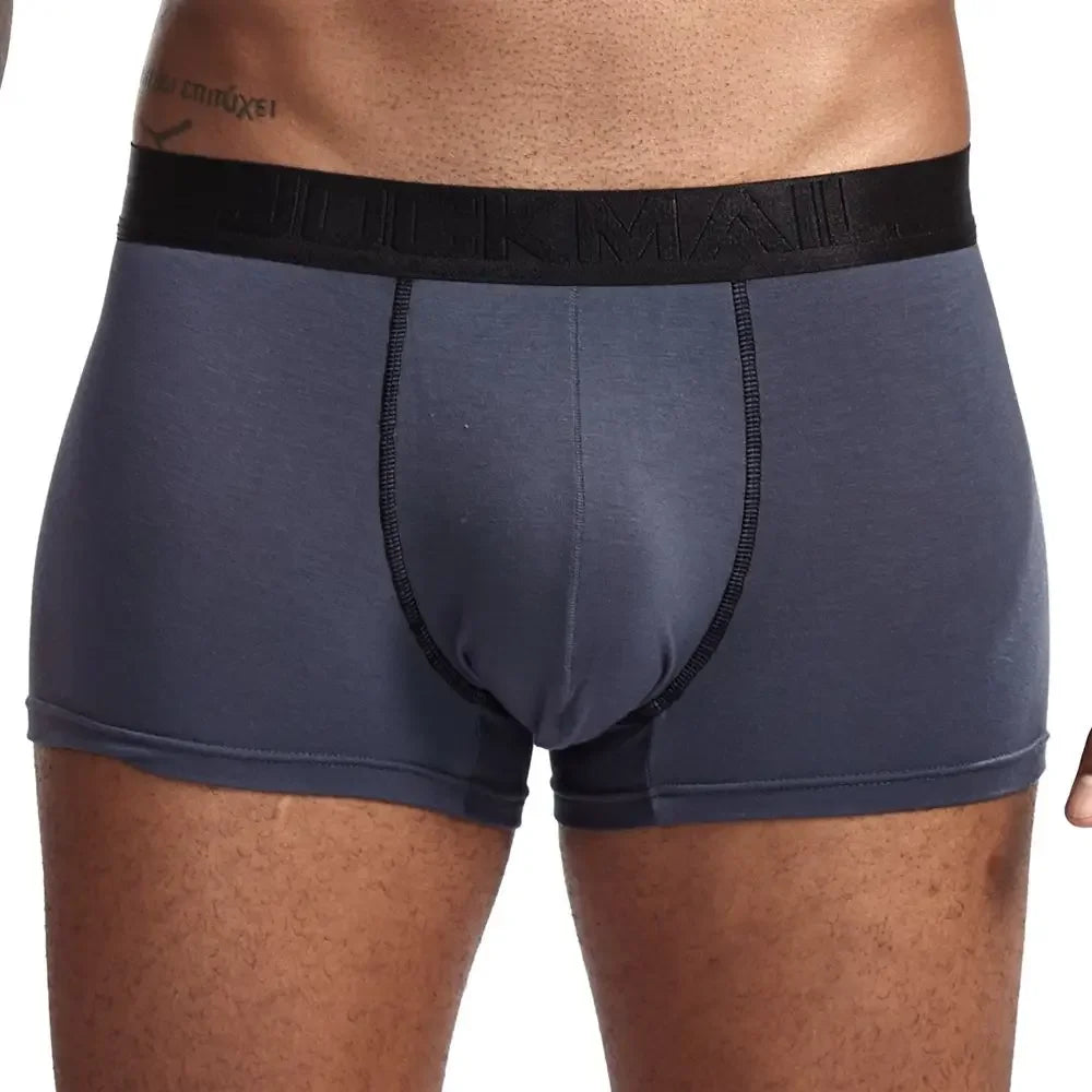 JOCKMAIL Male Panties Breathable Boxers Cotton Sexy Men Underwear U convex pouch Gay Underpants Printed 17 models boxershorts - Cosmic Twink