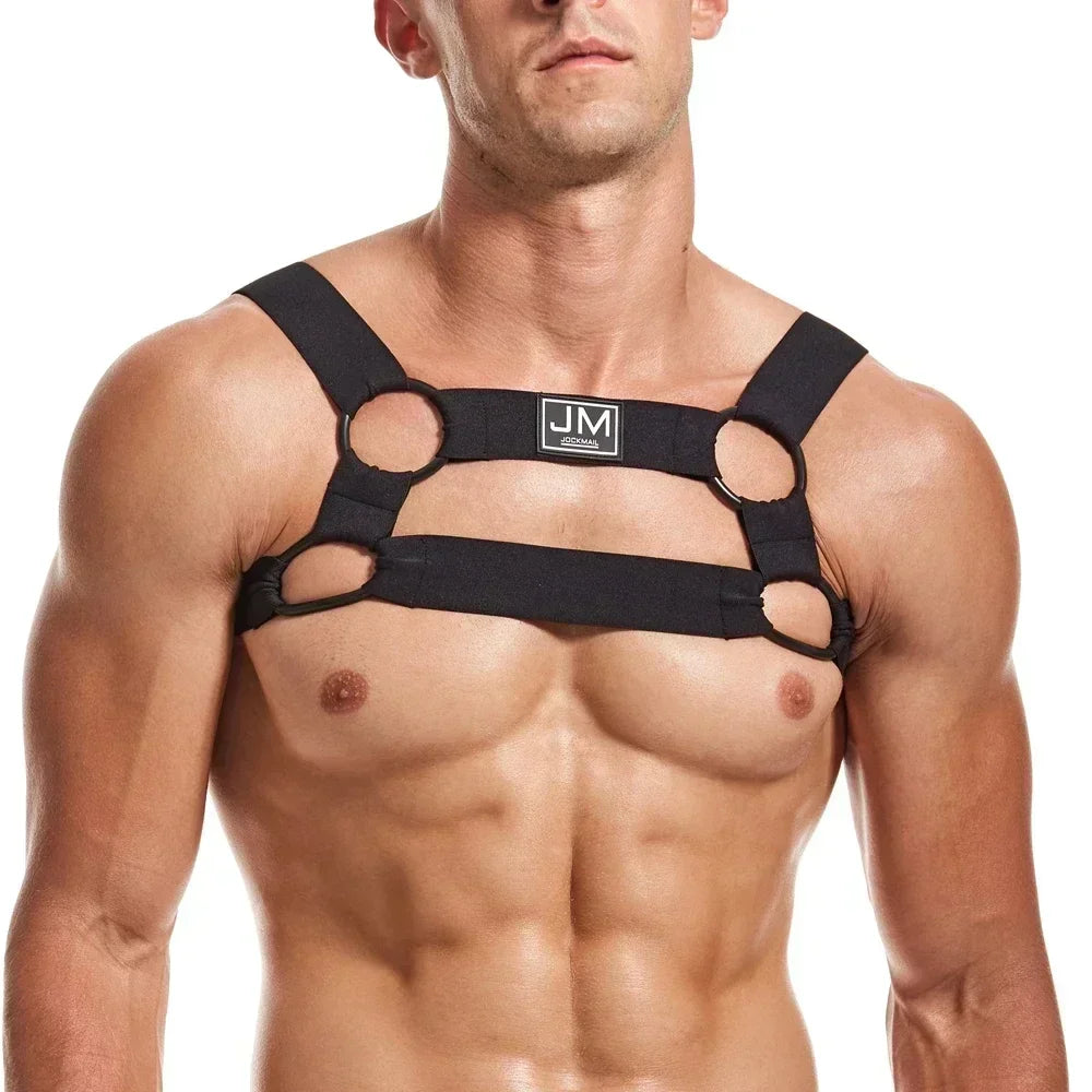 Gay Man Harness Sissy Fetish Man Rave Costumes Lingerie Sexy Open Ass Breast Hot Sexual Body Belt Temptation Party Exotic Tanks - Cosmic Twink