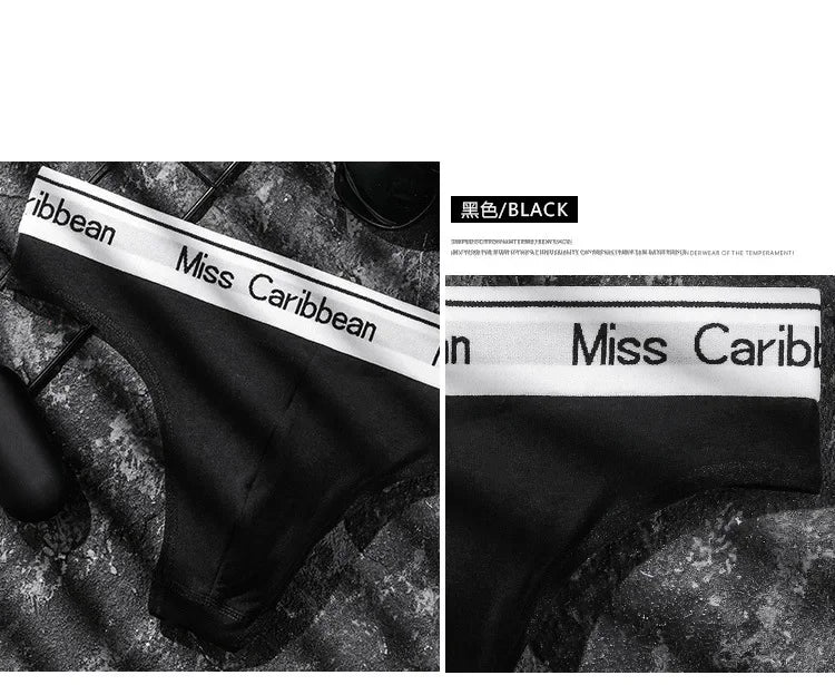 Lingerie sexy Men Underwear U Convex Sports Fitness Letter tanga hombre Cotton Low Waist strings Seamless Briefs Thong T Pants - Cosmic Twink