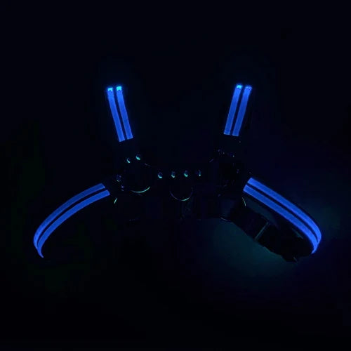 Rave outfit for Mens Led Harness Men Shoulder Belt Sexual Body Chest Dimming Light Stage Flashing Rechargeable Color Chest - Cosmic Twink