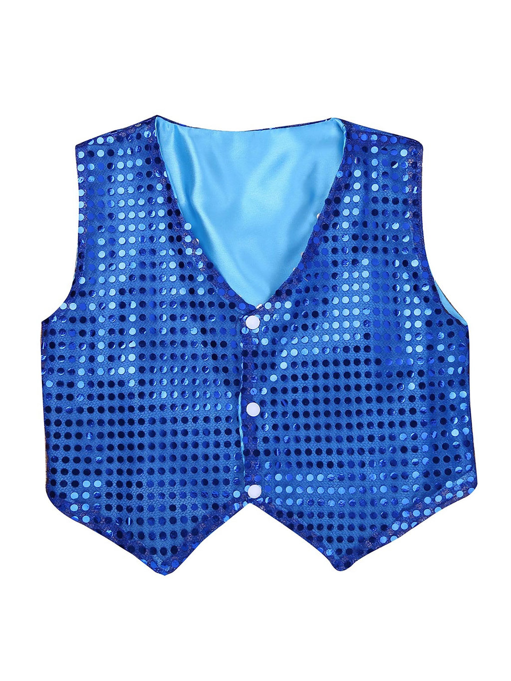 Mens Shiny Sequined Vest Tops V Neck Disco Irregular Hem Waistcoat Hiphop Jazz Dance Festival Rave Outfits Performance Costume - Cosmic Twink