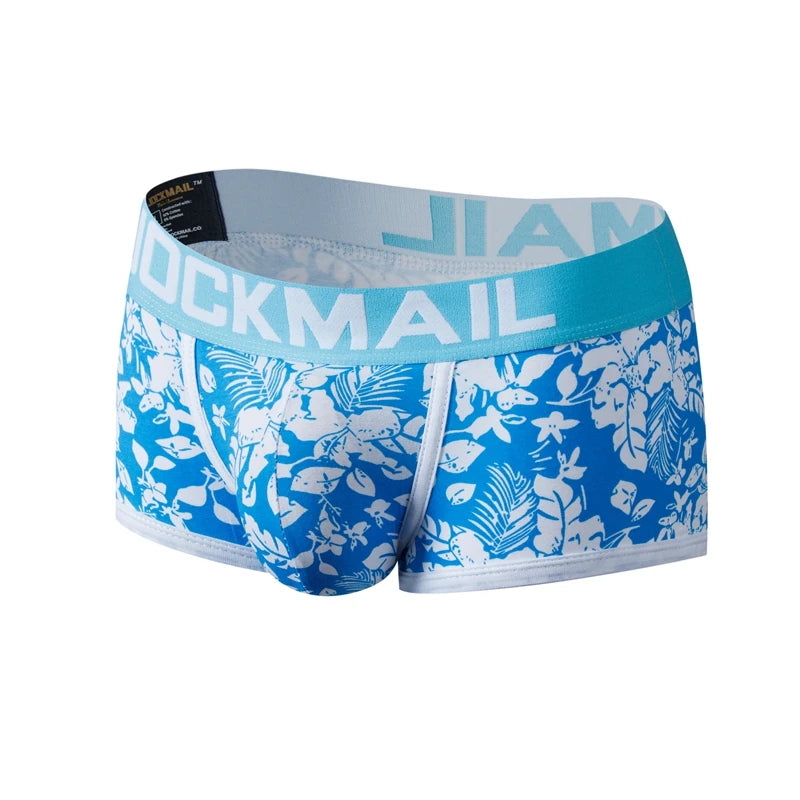 JOCKMAIL Male Panties Breathable Boxers Cotton Sexy Men Underwear U convex pouch Gay Underpants Printed 17 models boxershorts - Cosmic Twink