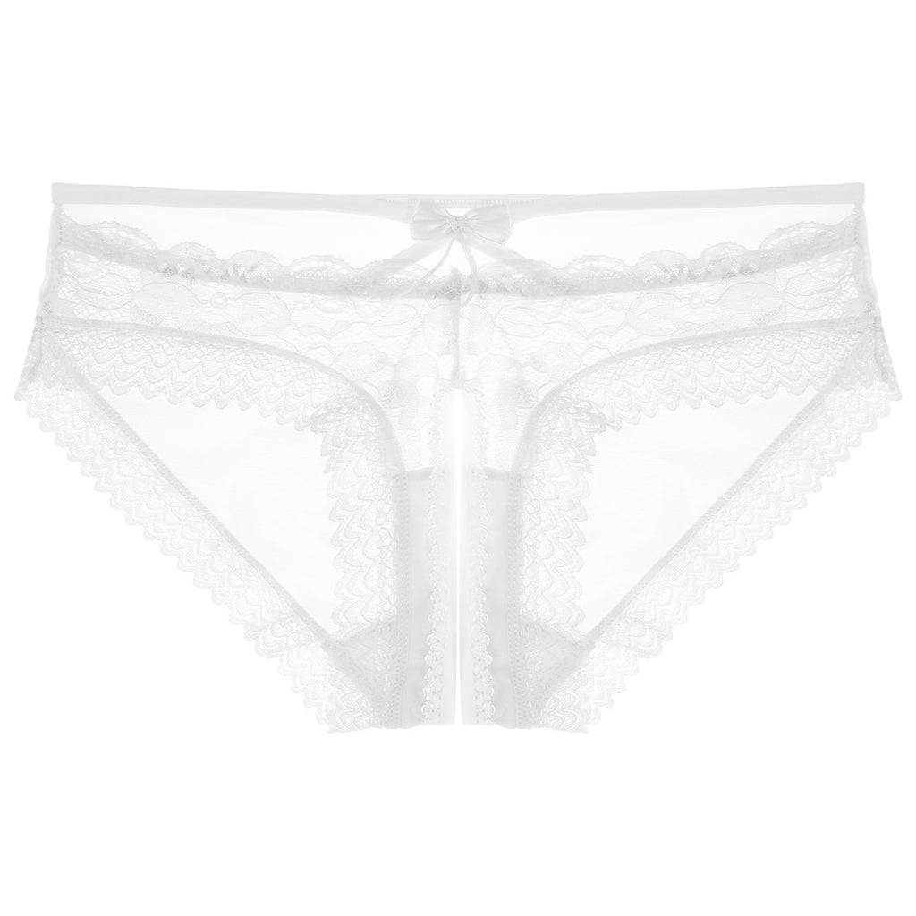 Mens Sexy Panties Lingerie Gay Male Sexy Briefs Underwear See-Through Mesh Strappy Crotchless Underpants - Cosmic Twink