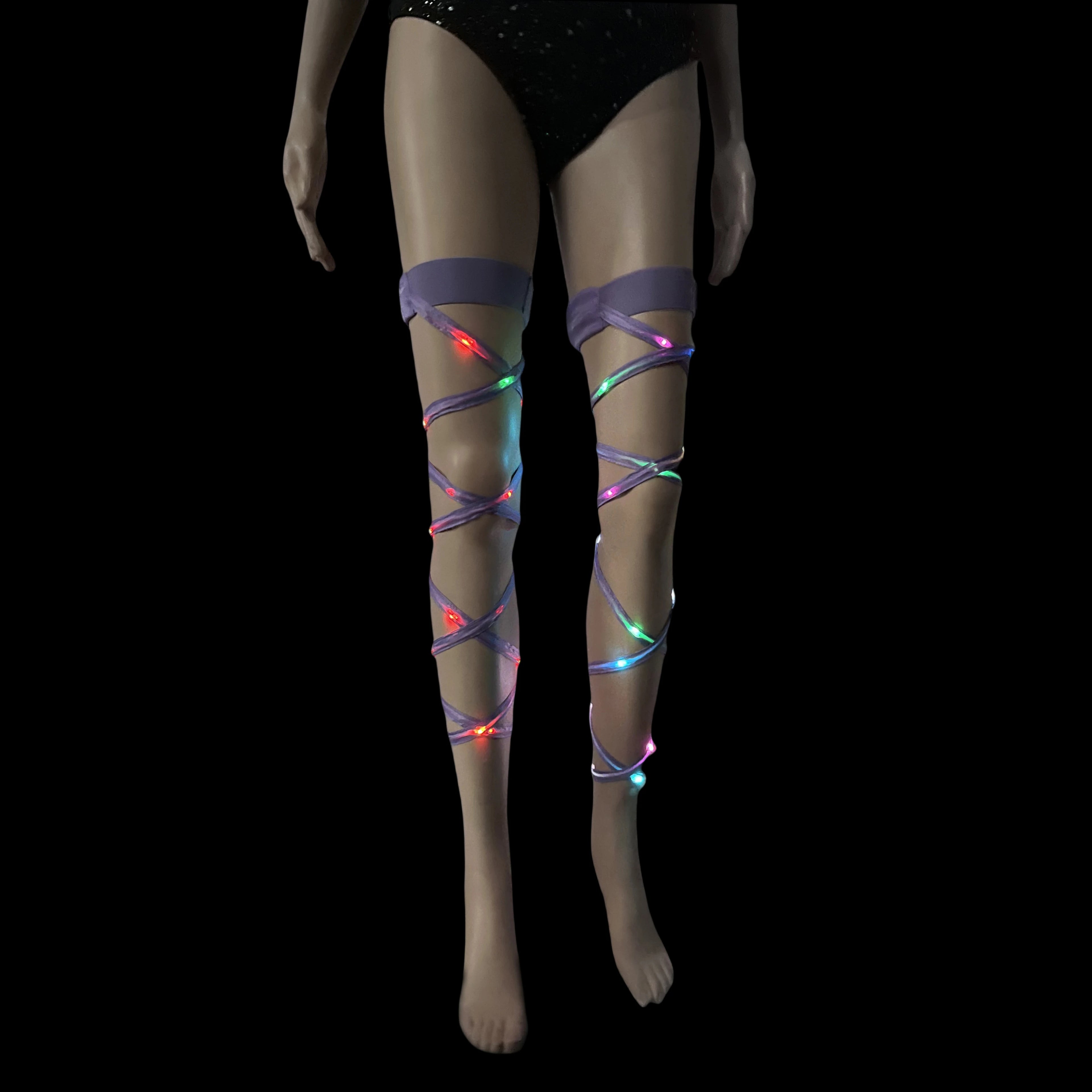 New Women's LED Rave Leg Wraps clothing accessories Personality Fashion Suitable For Multiple Scenarios LED lights Up Leg Wraps - Cosmic Twink