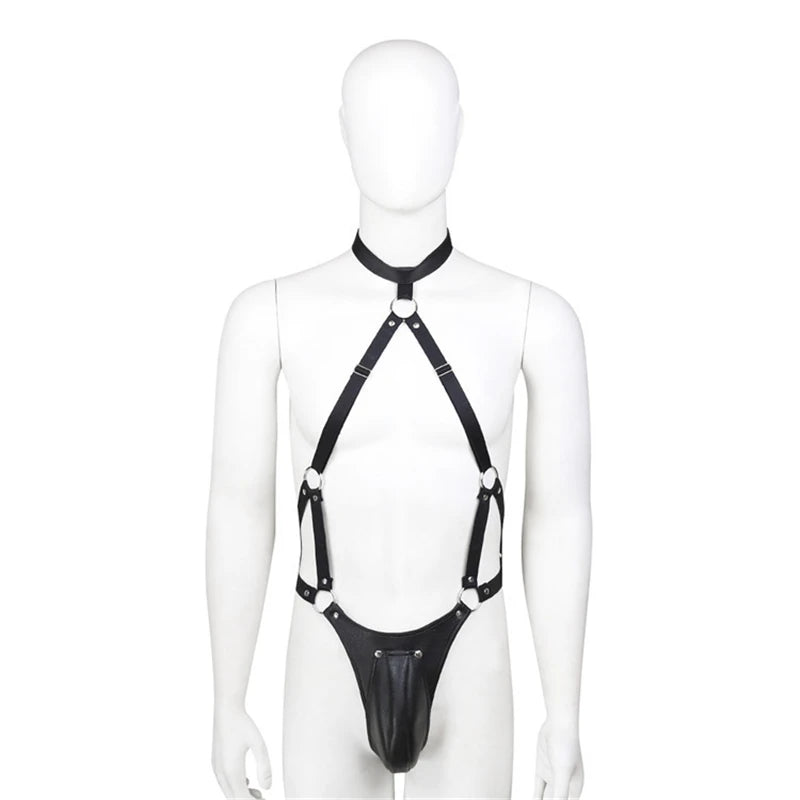 Gay Rave Harness Sexual Clothing Leather Belts Male Body Bondage Cage Chest Harness Strap Fetish Wear For BDSM Sex Sex Toys - Cosmic Twink