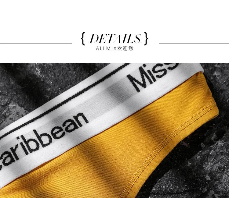 Lingerie sexy Men Underwear U Convex Sports Fitness Letter tanga hombre Cotton Low Waist strings Seamless Briefs Thong T Pants - Cosmic Twink