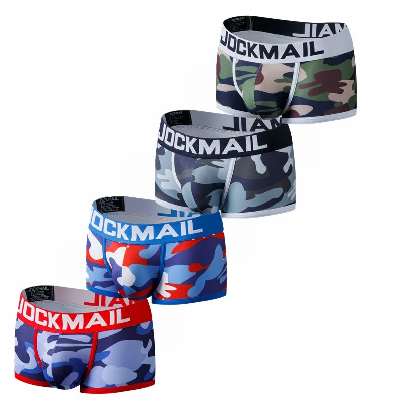 JOCKMAIL underwear men boxer cueca Gay male panties mens sexy shorts Men's Camouflage Soft Underpants Shorts men trunks printed - Cosmic Twink
