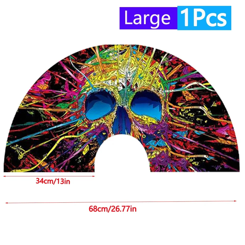 1-3Pcs Large Chinese Rave Folding Hand Fan Rainbow Fan Wedding Dance Kung Fu Fan for Art Craft Gift Festival Party Home Decor - Cosmic Twink