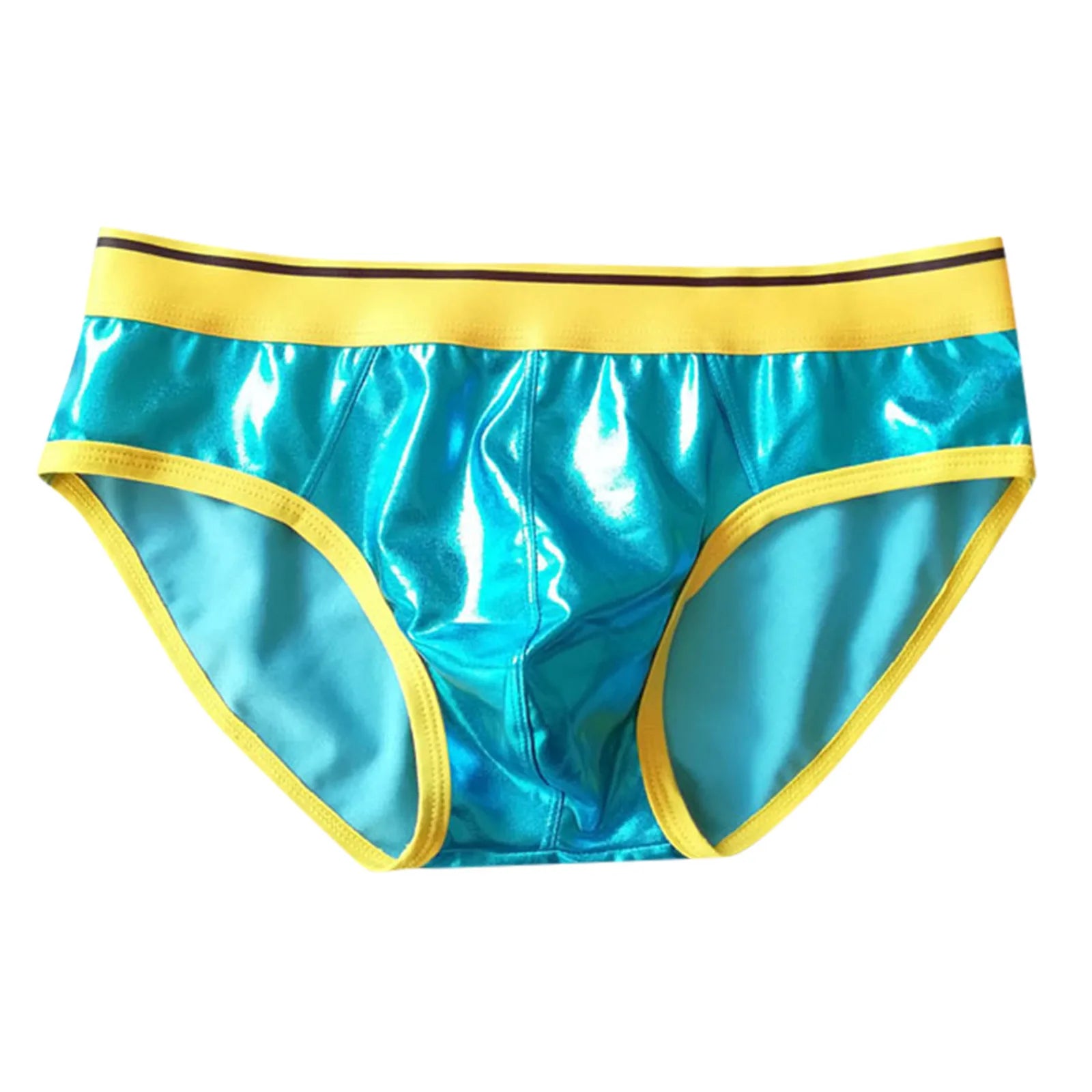 Mens Underwear Mens Triangle Pants Faux Leather Sexy Reflective Gold And Fun Elastic Tight Underwear Plus Size стринги мужские - Cosmic Twink